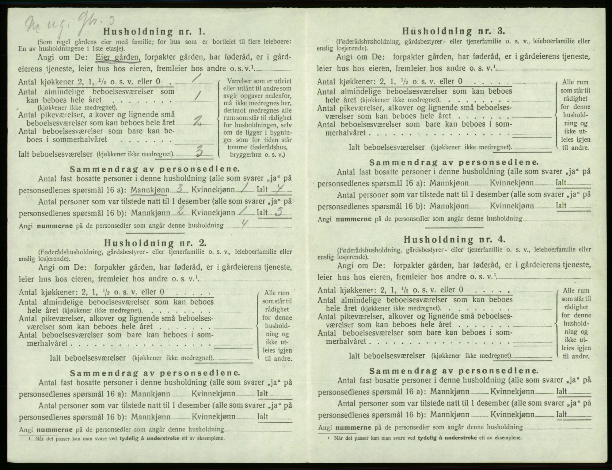 SAB, 1920 census for Sveio, 1920, p. 157