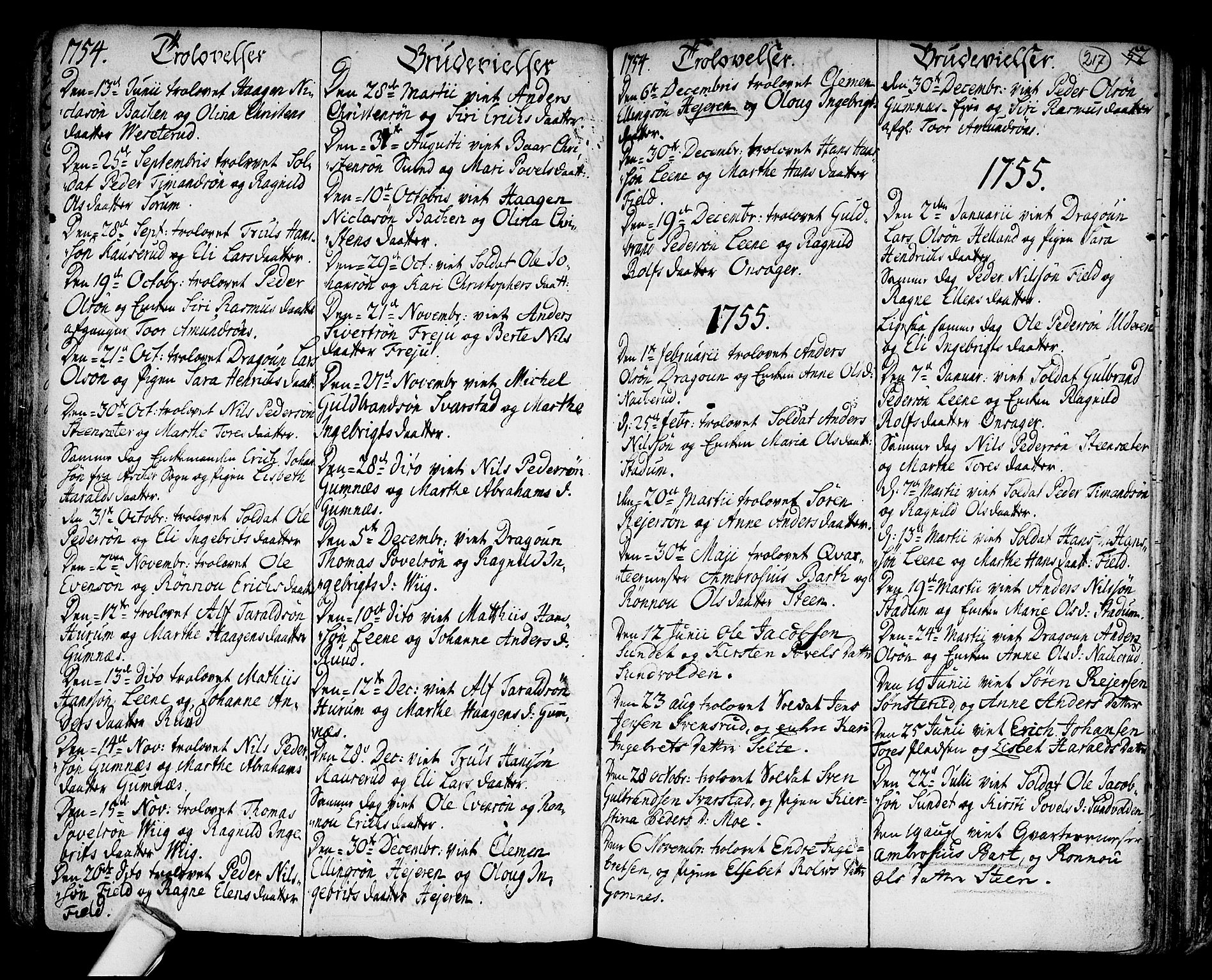 Hole kirkebøker, SAKO/A-228/F/Fa/L0001: Parish register (official) no. I 1, 1716-1765, p. 217