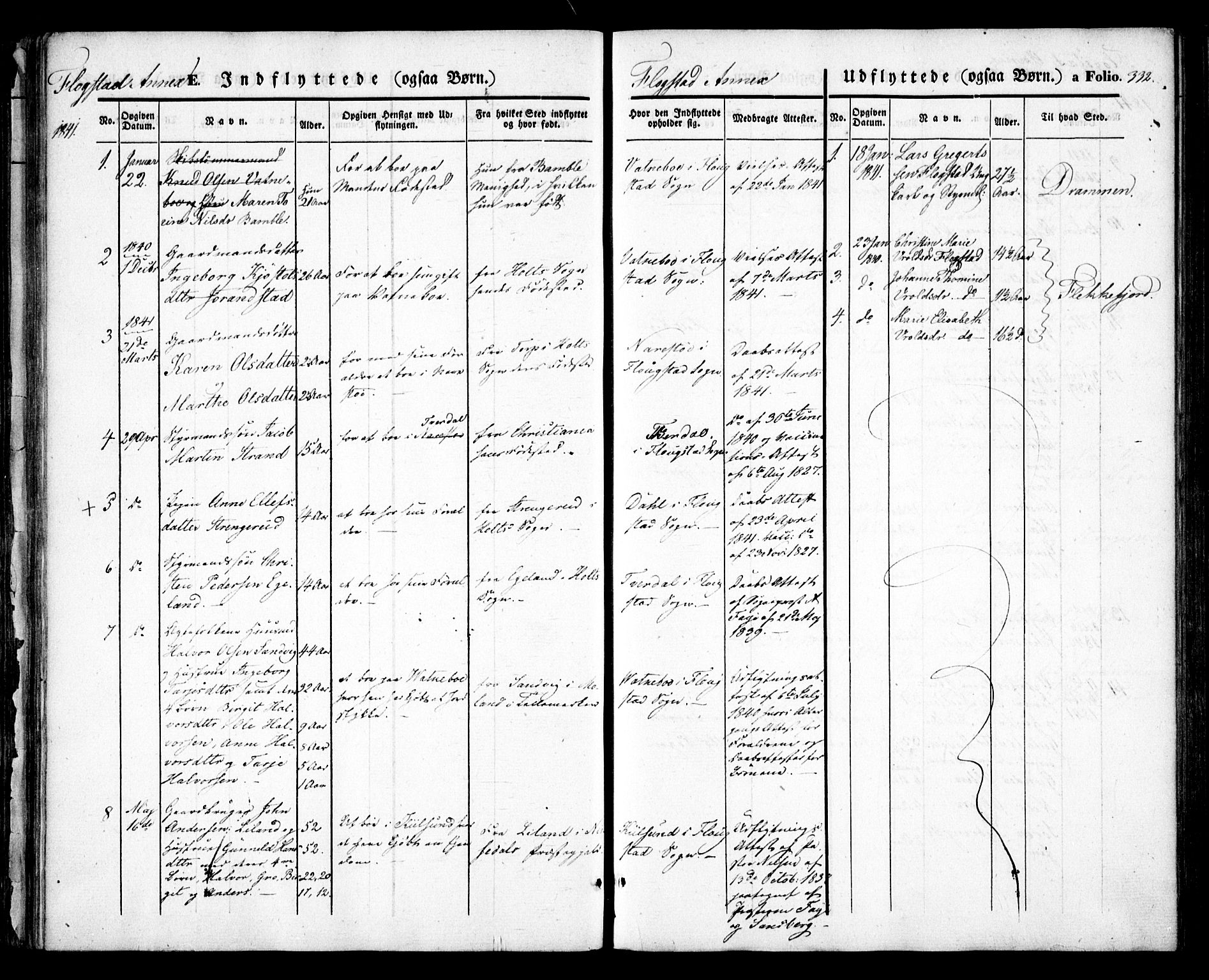 Dypvåg sokneprestkontor, AV/SAK-1111-0007/F/Fa/Faa/L0005: Parish register (official) no. A 5, 1841-1854, p. 332