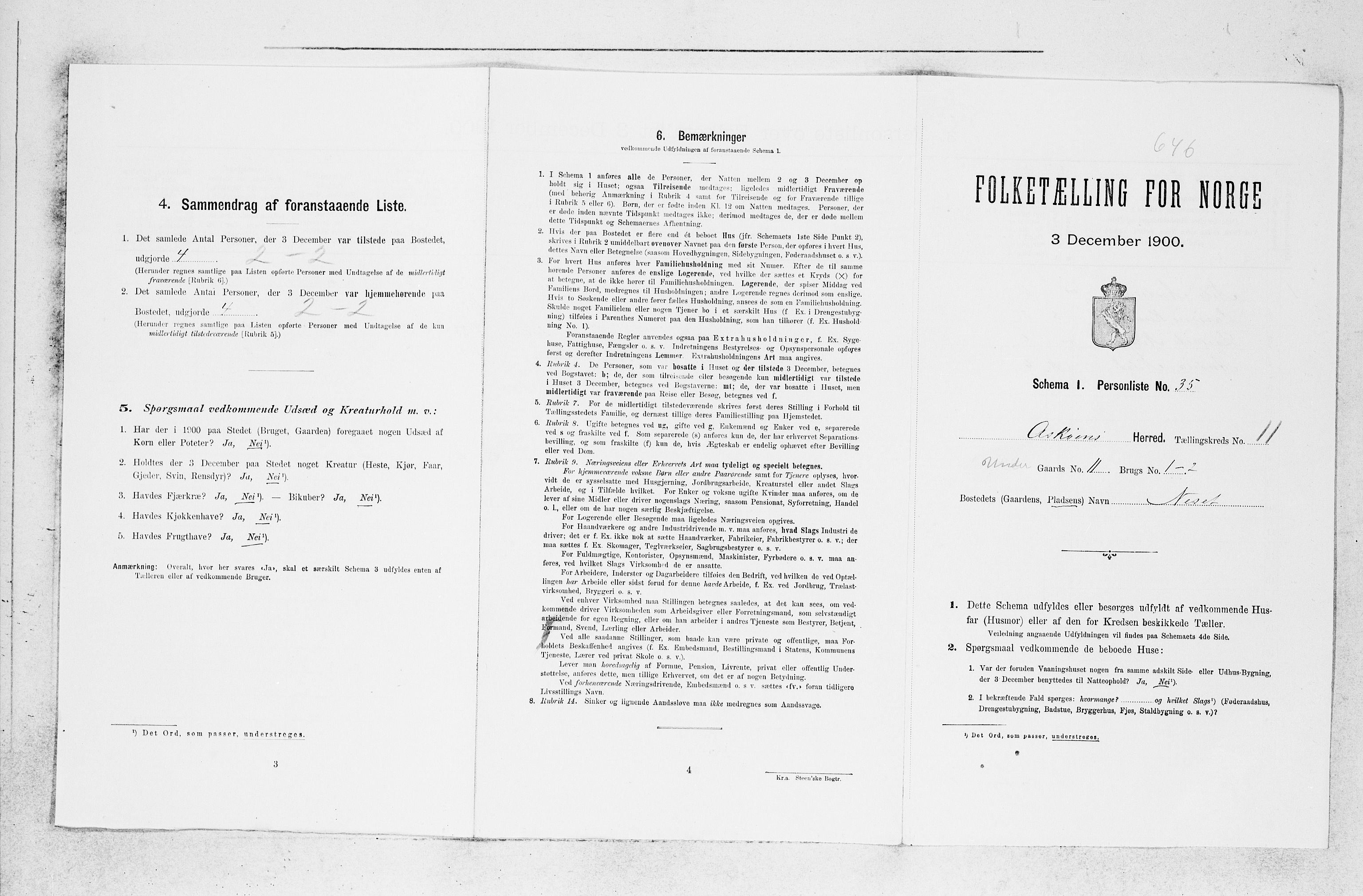 SAB, 1900 census for Askøy, 1900, p. 1540