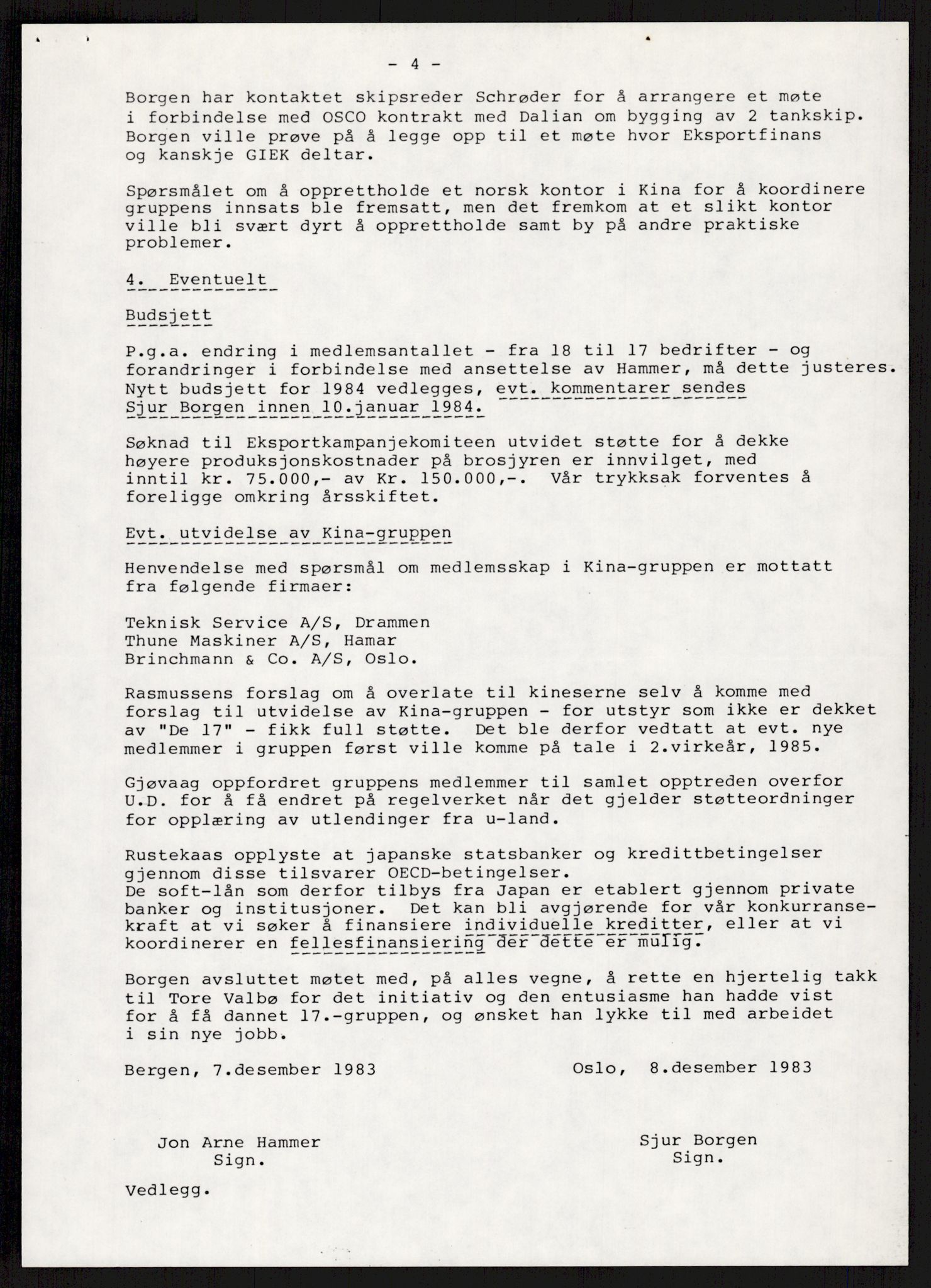 "17-Gruppen Kina", AV/RA-PA-1688/A/L0001: Møtereferater, 1979-1986, p. 99