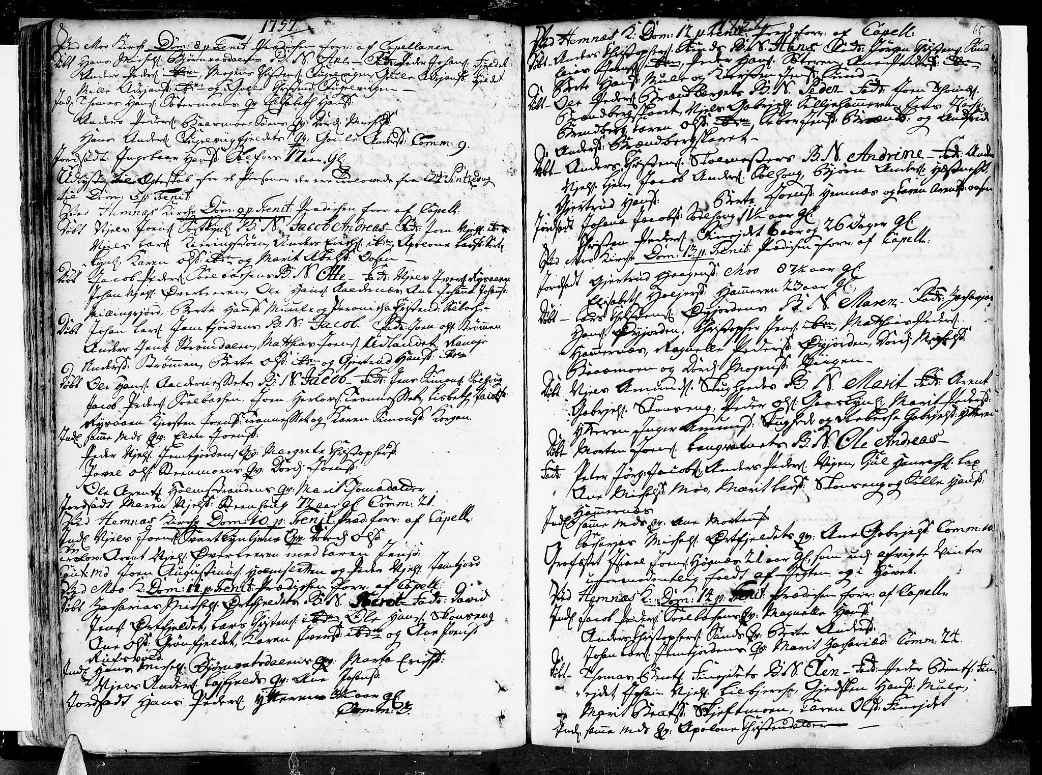 Ministerialprotokoller, klokkerbøker og fødselsregistre - Nordland, SAT/A-1459/825/L0348: Parish register (official) no. 825A04, 1752-1788, p. 65