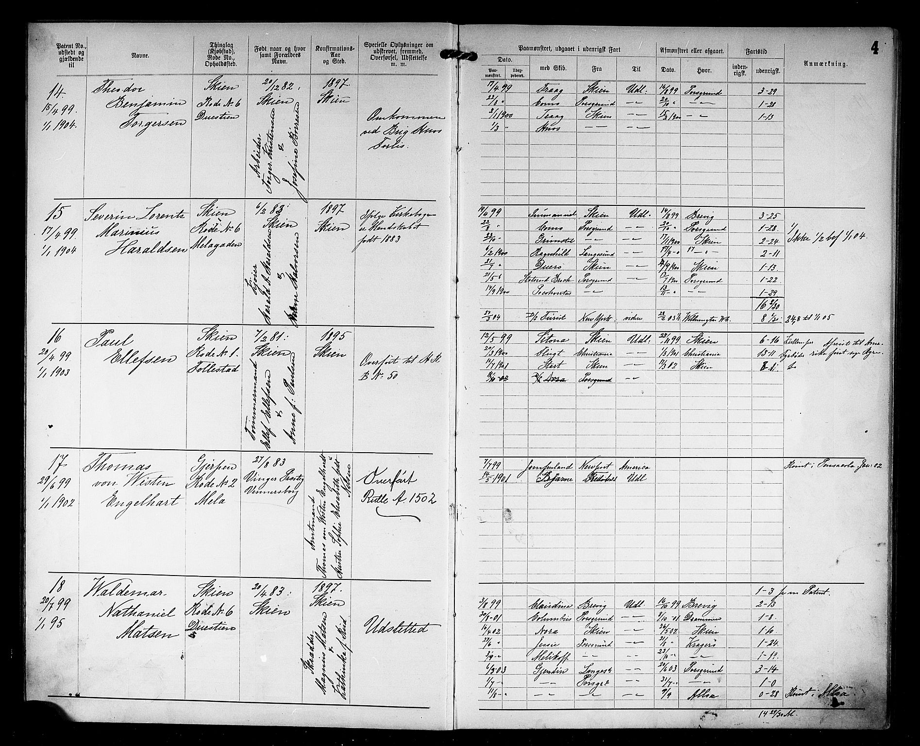 Skien innrulleringskontor, SAKO/A-832/F/Fc/L0005: Annotasjonsrulle, 1899, p. 6