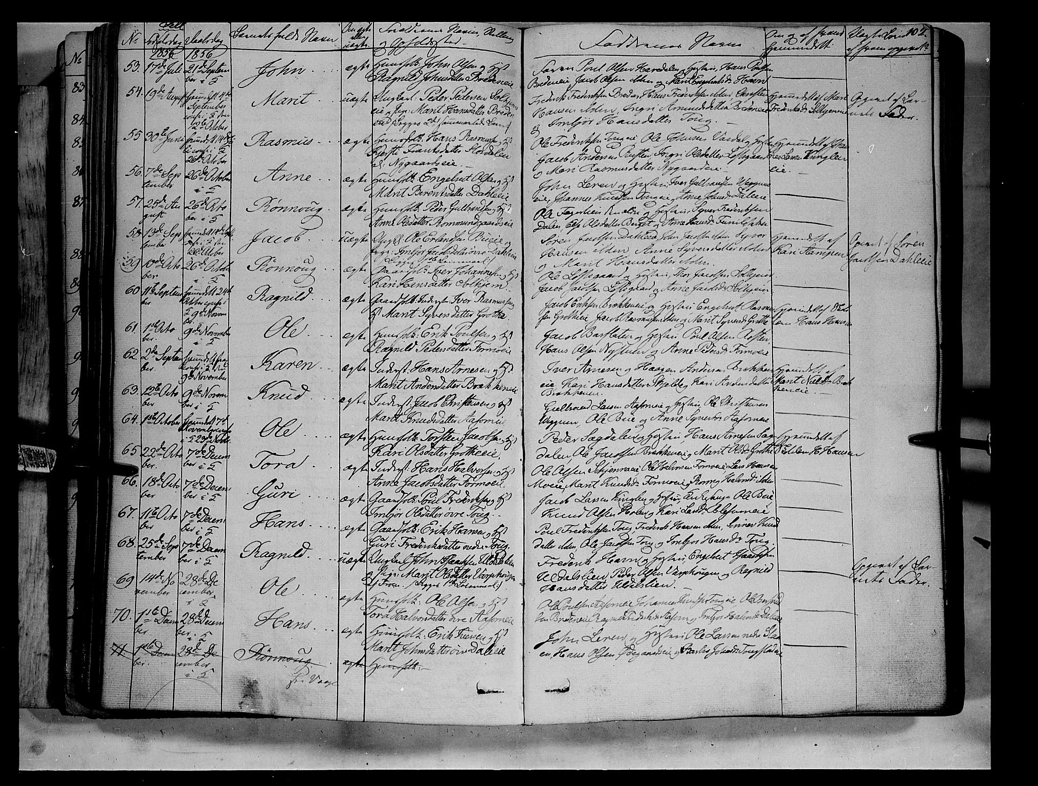 Vågå prestekontor, AV/SAH-PREST-076/H/Ha/Haa/L0005: Parish register (official) no. 5 /3, 1842-1856, p. 102