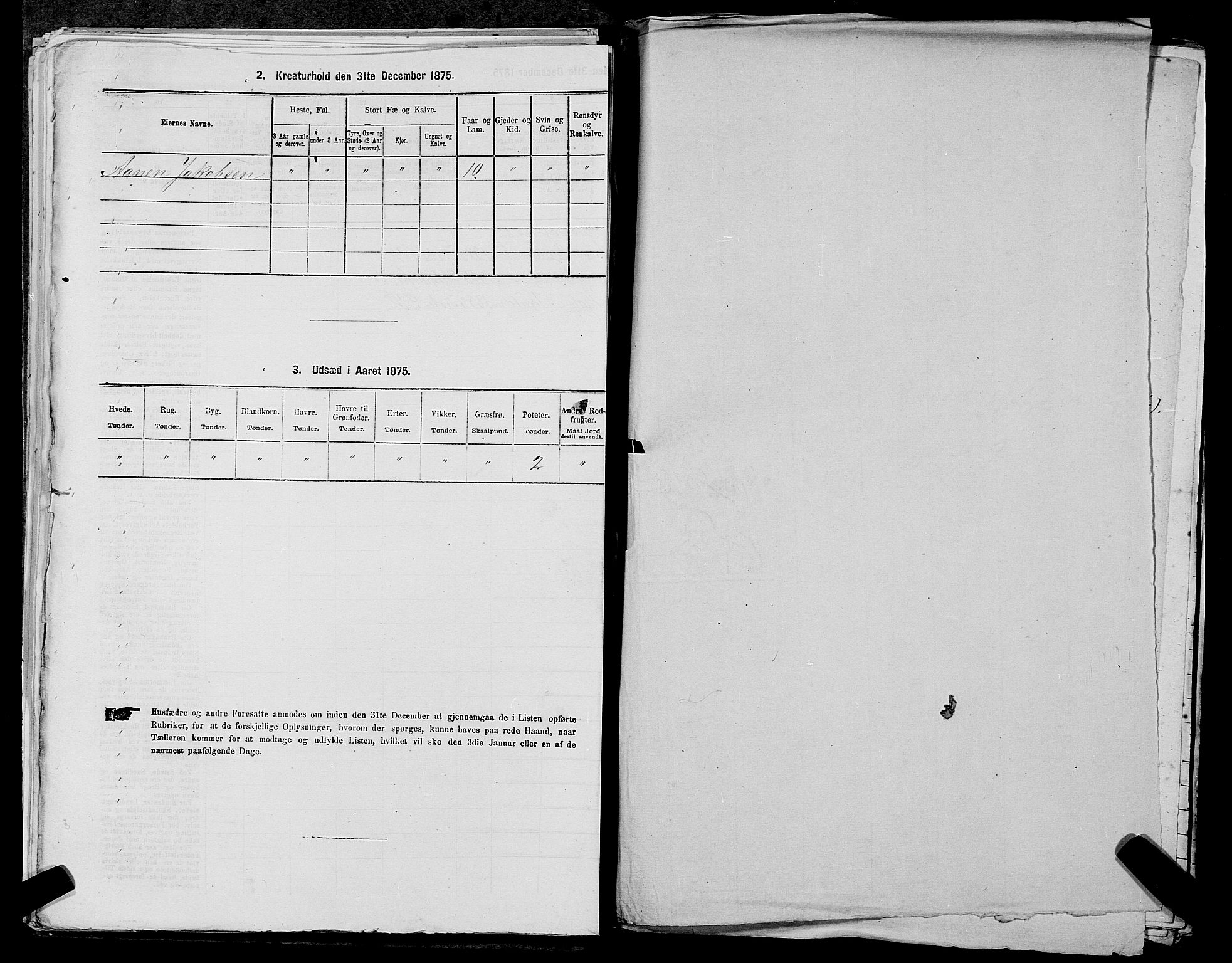 SAST, 1875 census for 1133P Hjelmeland, 1875, p. 1144