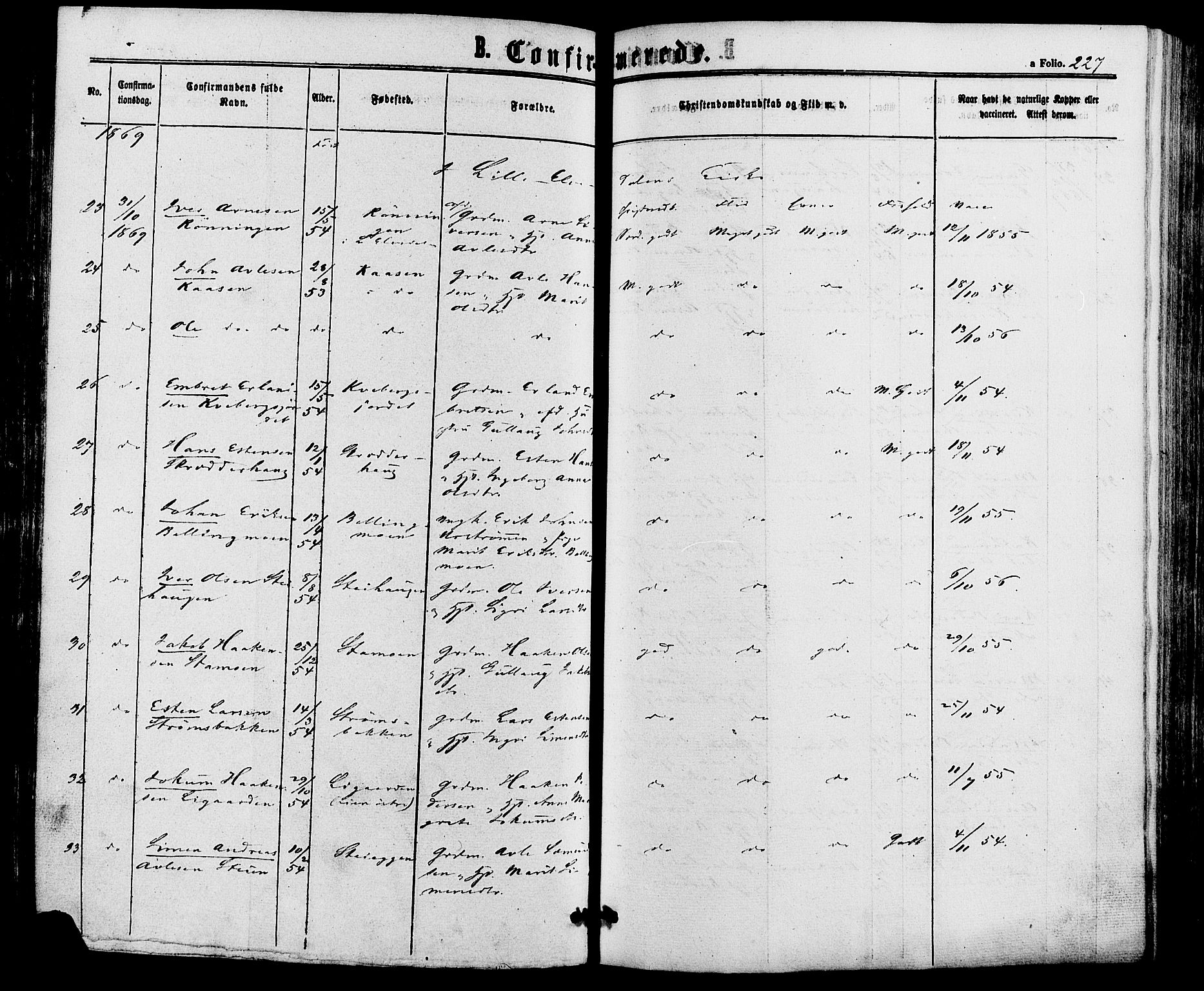 Alvdal prestekontor, SAH/PREST-060/H/Ha/Haa/L0001: Parish register (official) no. 1, 1863-1882, p. 227