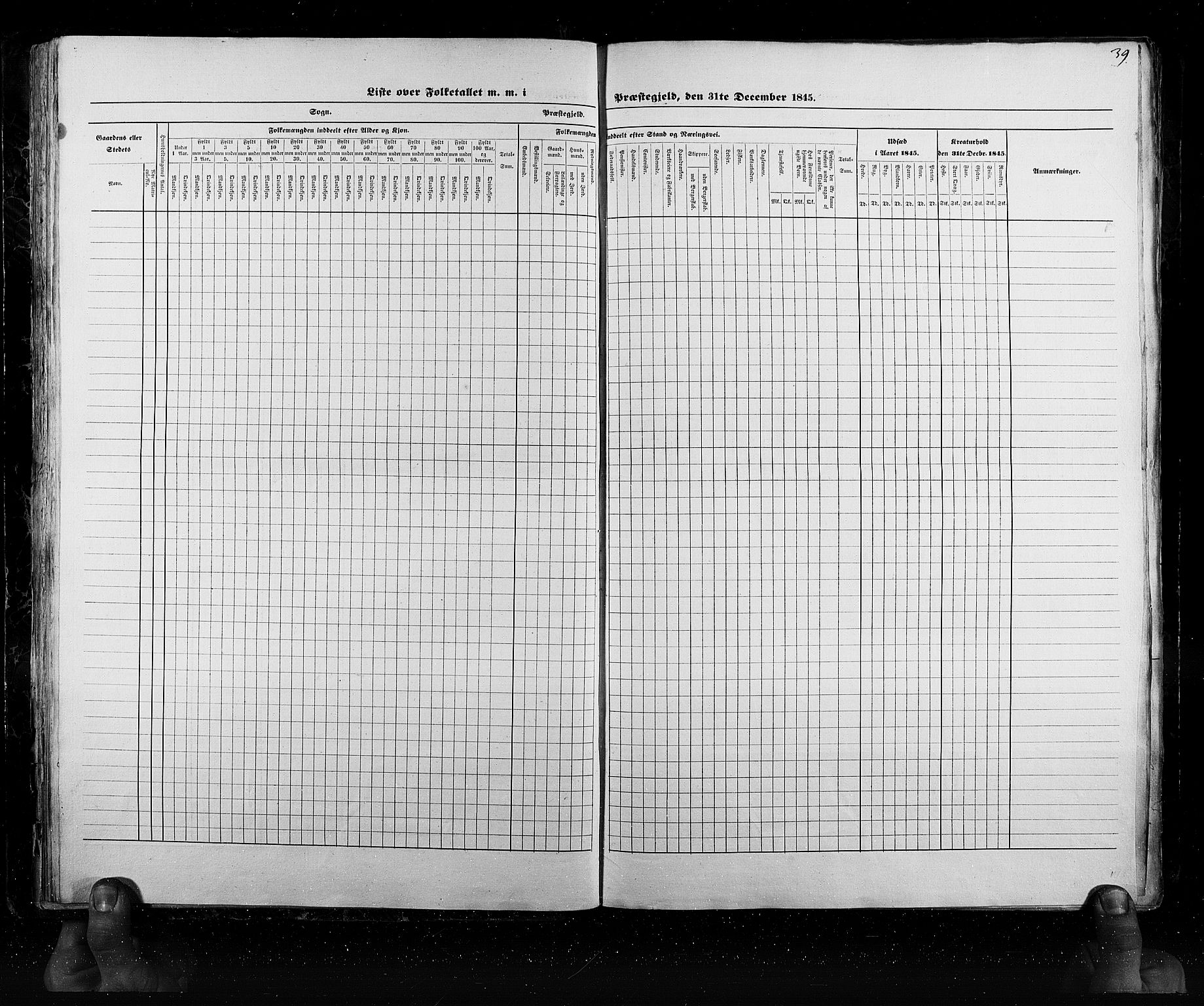 RA, Census 1845, vol. 6: Lister og Mandal amt og Stavanger amt, 1845, p. 39