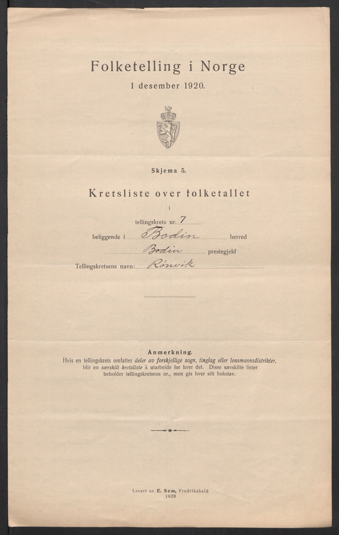 SAT, 1920 census for Bodin, 1920, p. 32