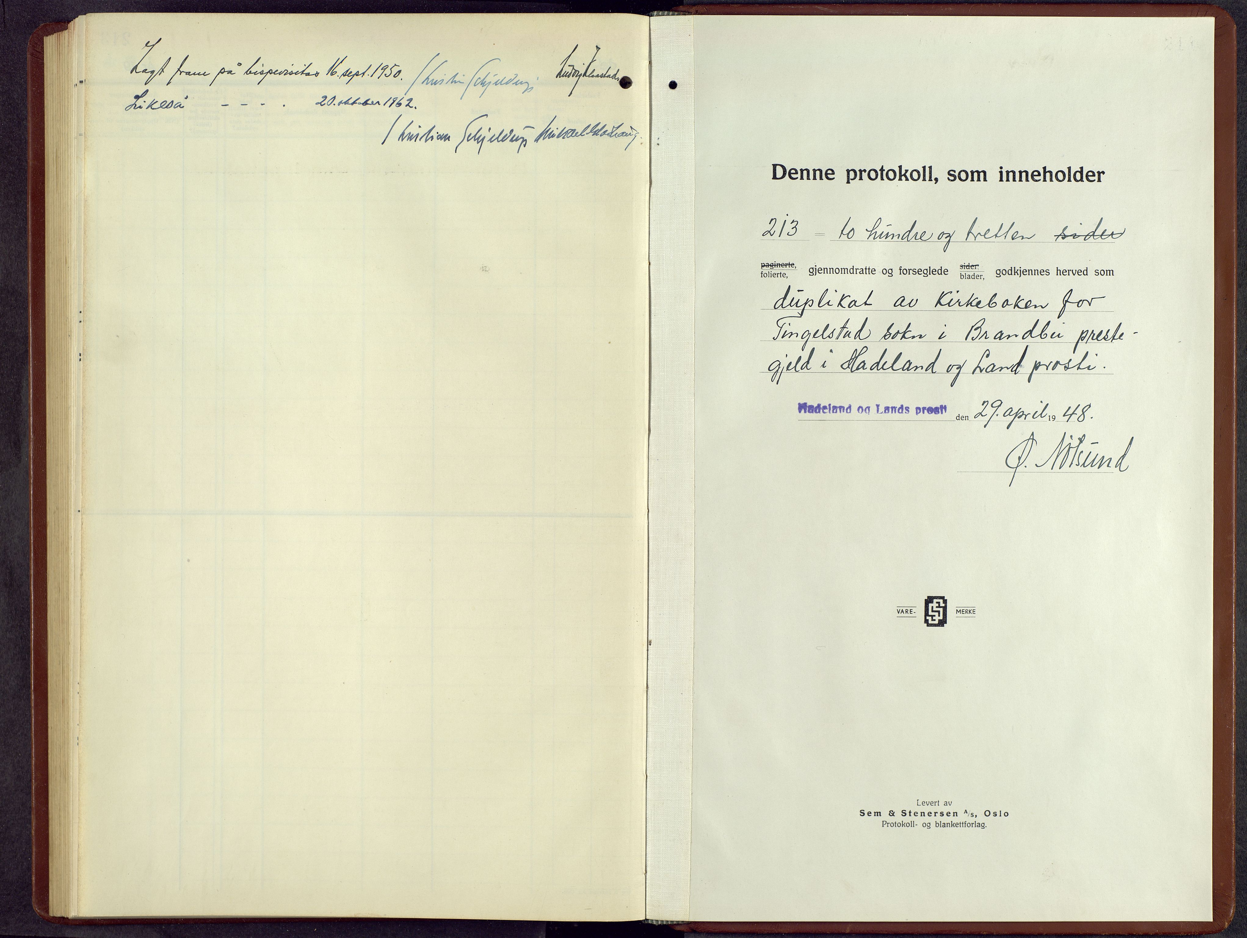 Brandbu prestekontor, SAH/PREST-114/H/Ha/Hab/L0007: Parish register (copy) no. 7, 1948-1961