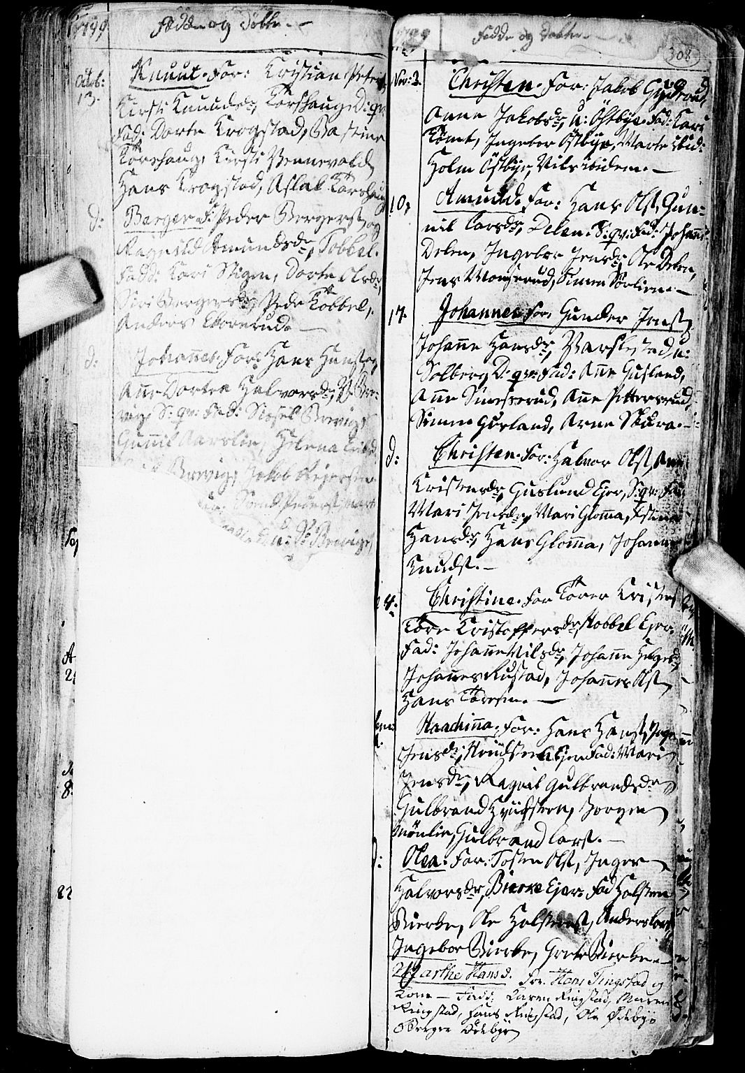 Enebakk prestekontor Kirkebøker, AV/SAO-A-10171c/F/Fa/L0002: Parish register (official) no. I 2, 1755-1806, p. 307-308