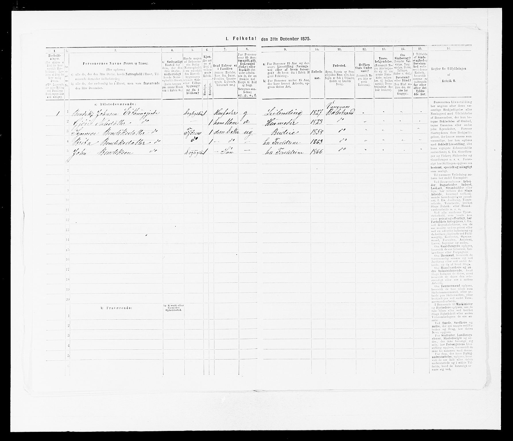 SAB, 1875 census for 1418P Balestrand, 1875, p. 360