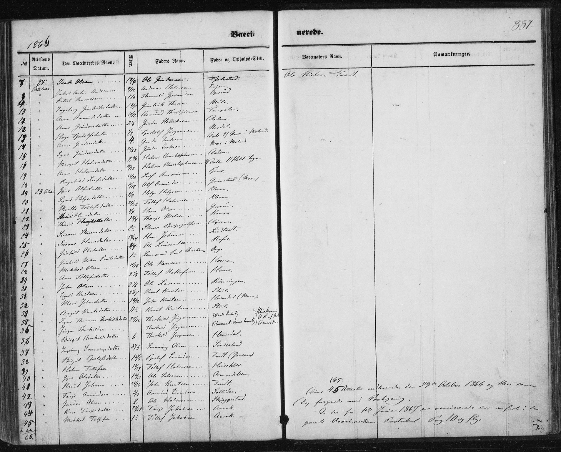 Nissedal kirkebøker, SAKO/A-288/F/Fa/L0003: Parish register (official) no. I 3, 1846-1870, p. 886-887