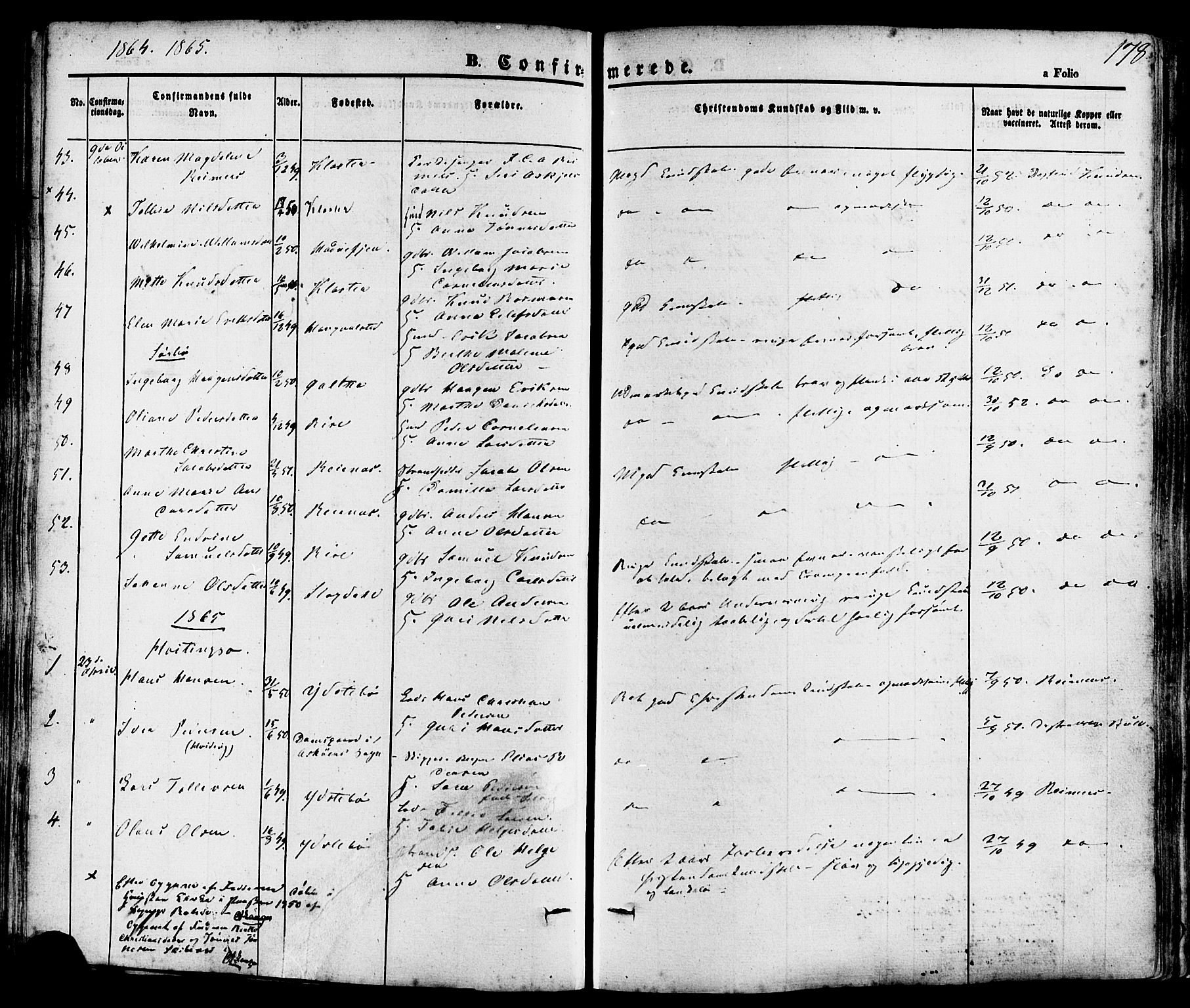 Rennesøy sokneprestkontor, SAST/A -101827/H/Ha/Haa/L0006: Parish register (official) no. A 6, 1860-1878, p. 178