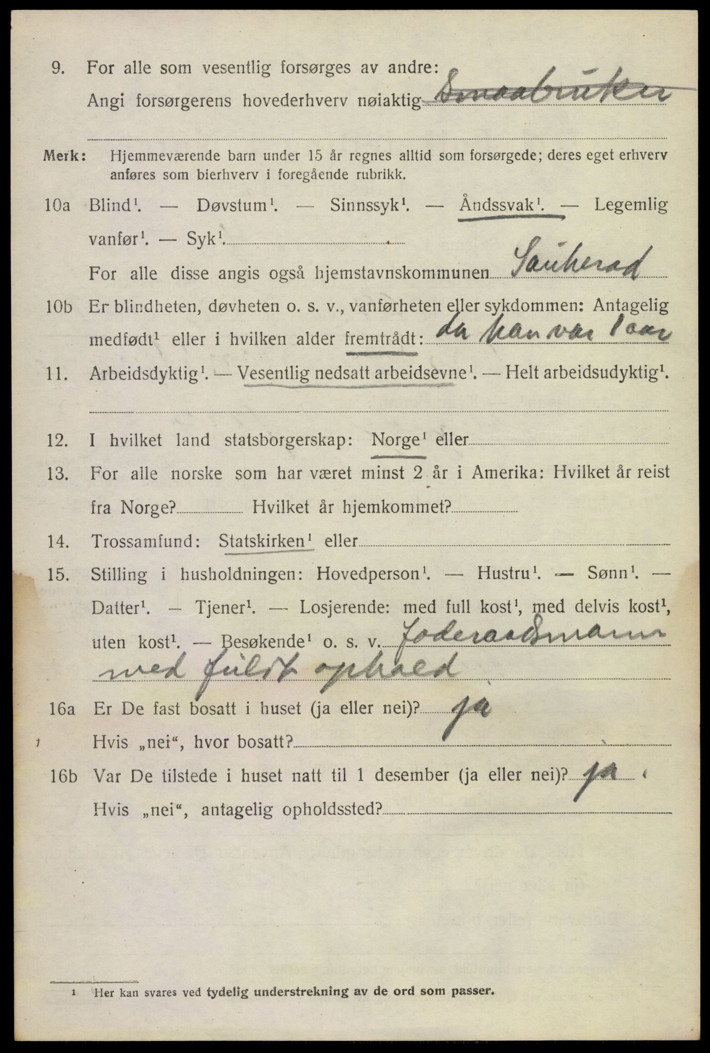 SAKO, 1920 census for Sauherad, 1920, p. 7144