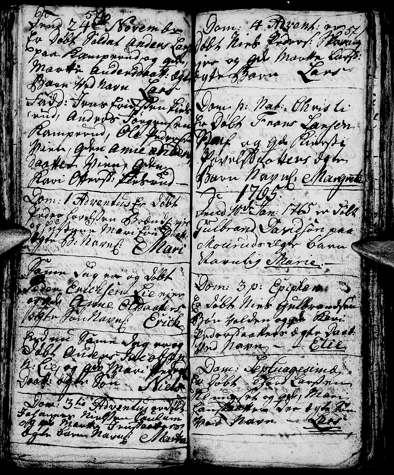 Nes prestekontor, Hedmark, AV/SAH-PREST-020/L/La/L0001: Parish register (copy) no. 1, 1663-1784, p. 570-571