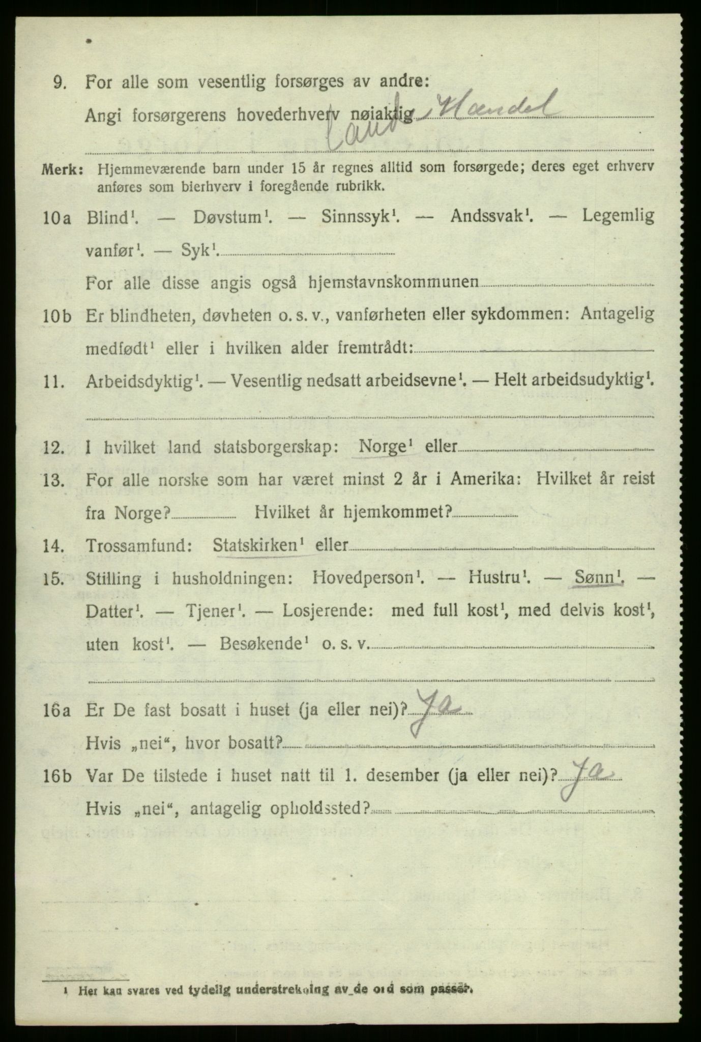 SAB, 1920 census for Gaular, 1920, p. 2509