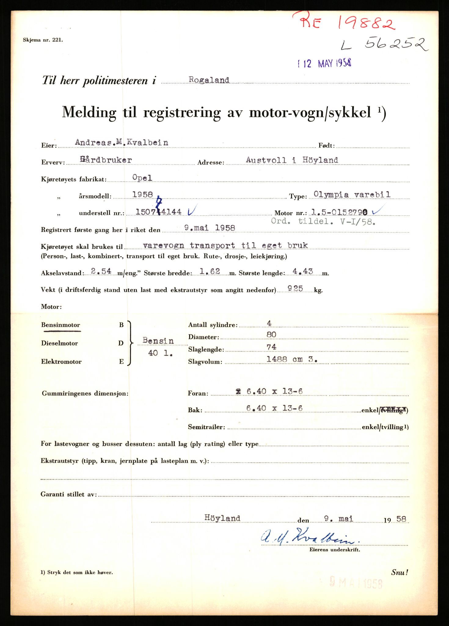 Stavanger trafikkstasjon, SAST/A-101942/0/F/L0055: L-55700 - L-56499, 1930-1971, p. 1273