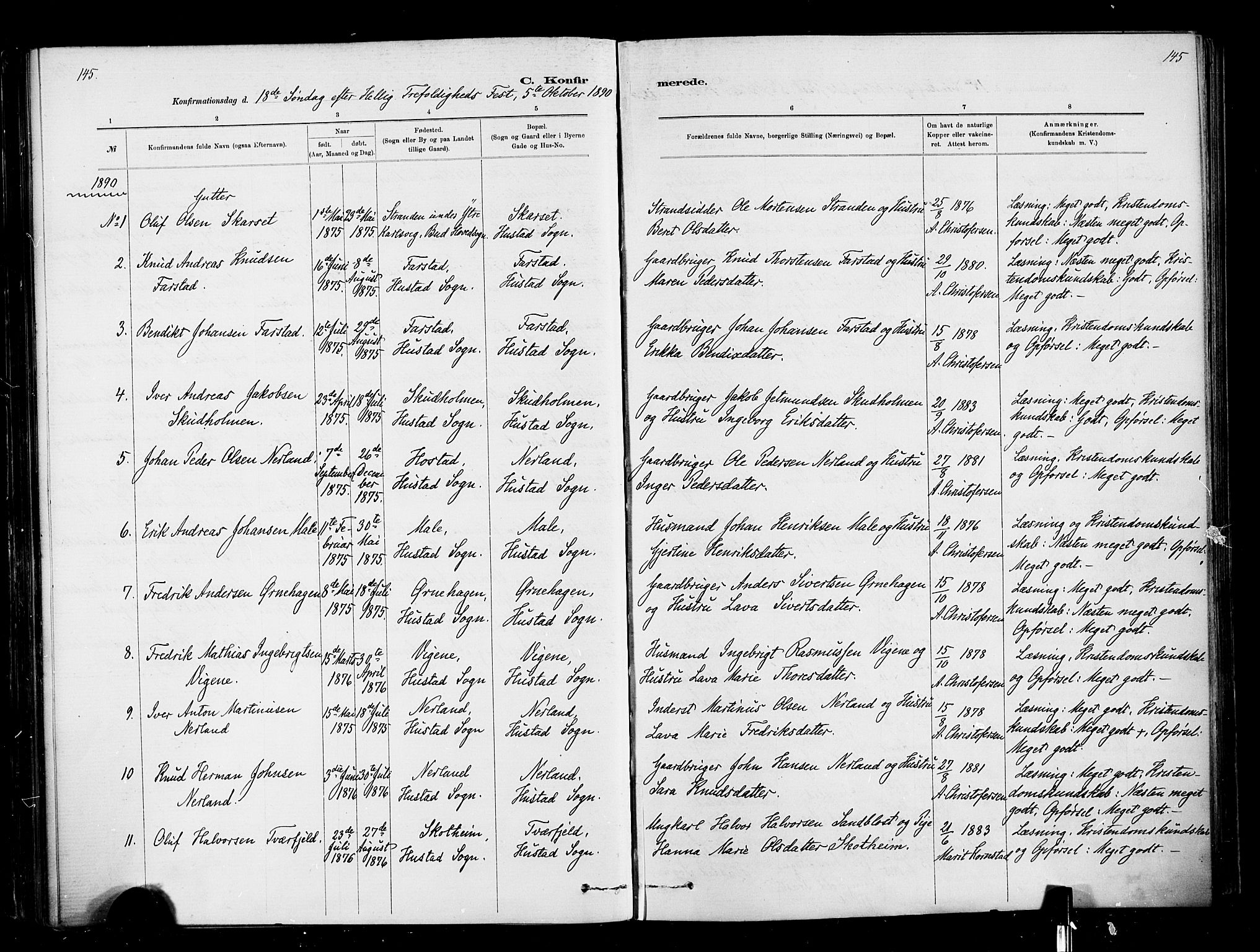 Ministerialprotokoller, klokkerbøker og fødselsregistre - Møre og Romsdal, AV/SAT-A-1454/567/L0778: Parish register (official) no. 567A01, 1881-1903, p. 145