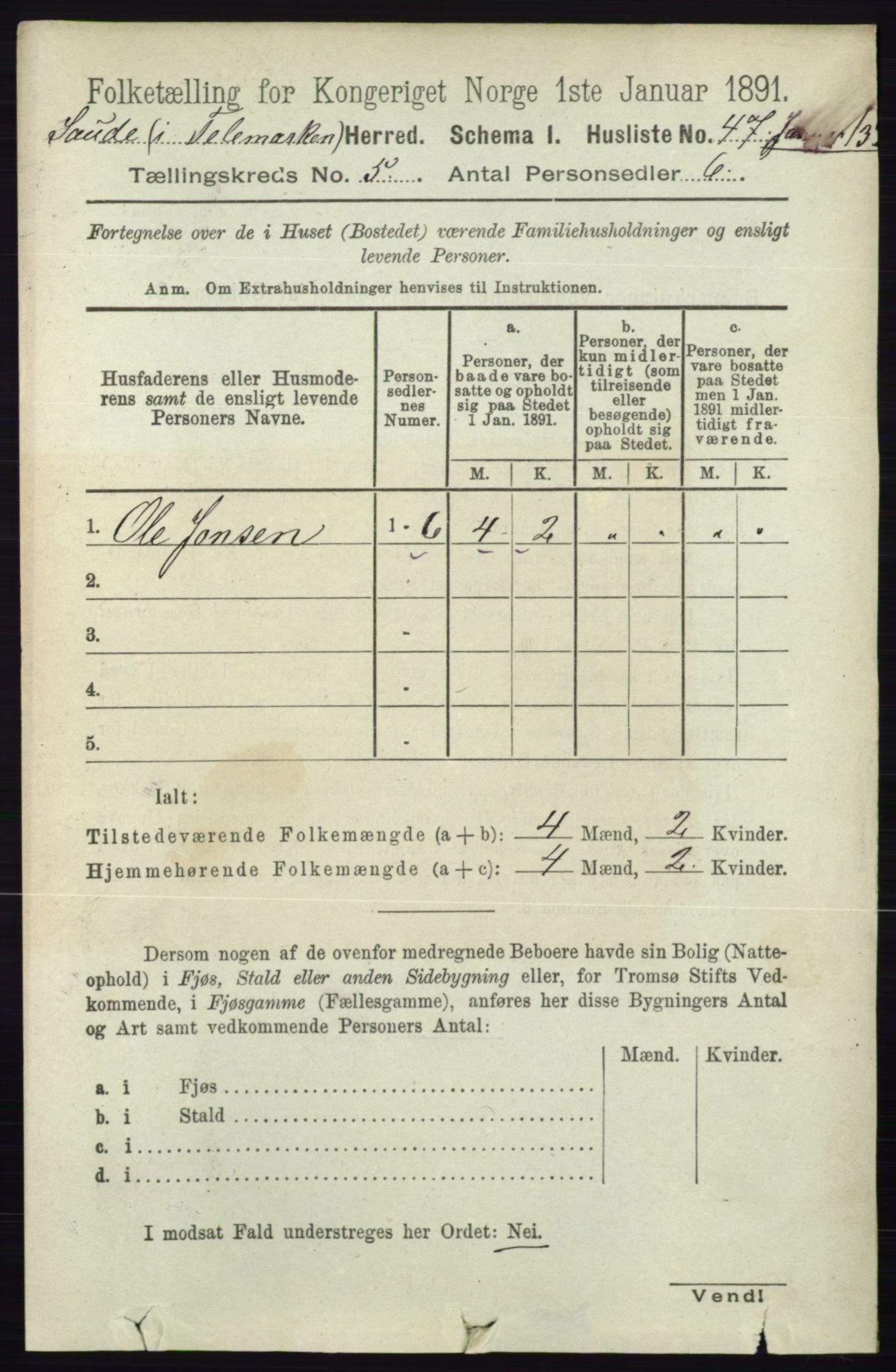 RA, 1891 census for 0822 Sauherad, 1891, p. 1422