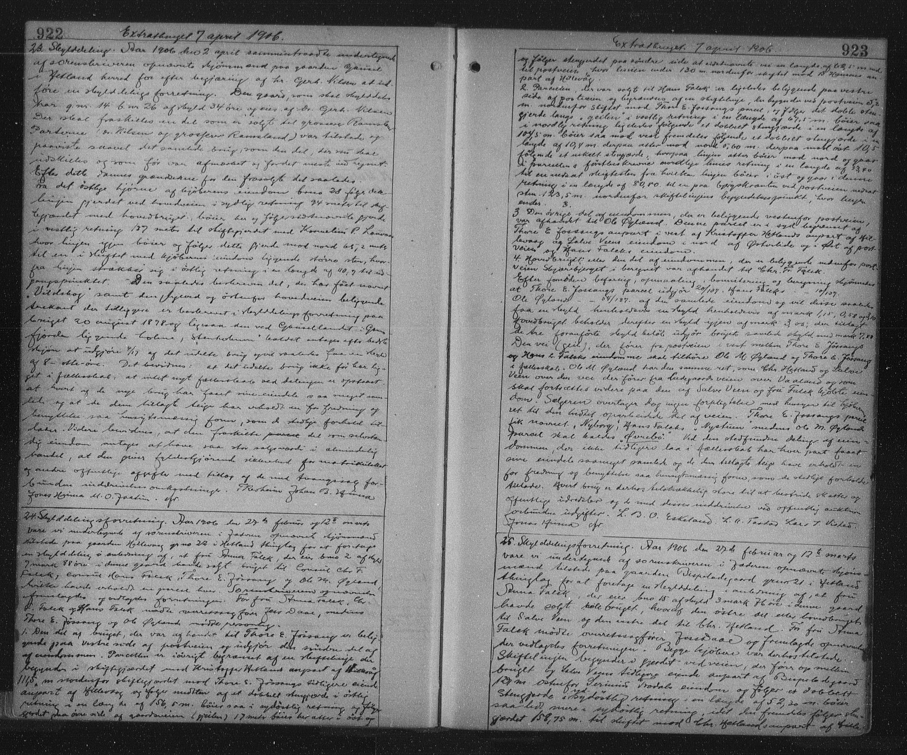 Jæren sorenskriveri, SAST/A-100310/01/4/41/41BF/L0019: Mortgage book no. 24b, 1905-1906, p. 922-923