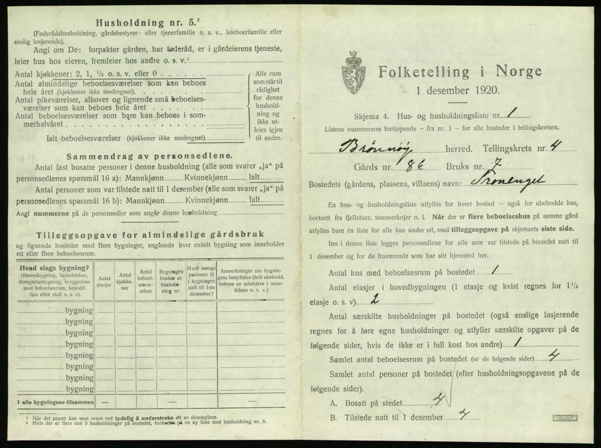 SAT, 1920 census for Brønnøy, 1920, p. 348