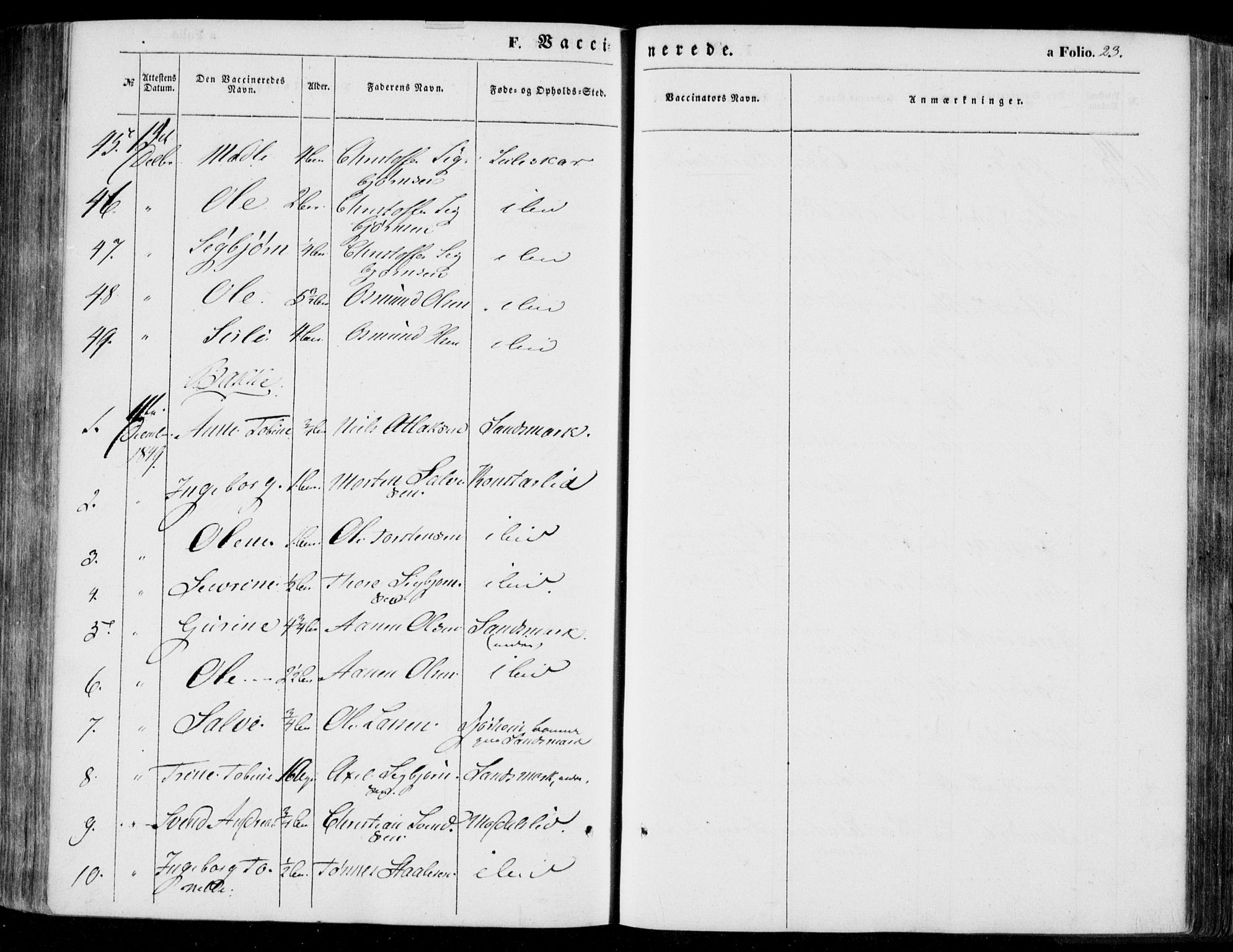 Bakke sokneprestkontor, SAK/1111-0002/F/Fa/Faa/L0005: Parish register (official) no. A 5, 1847-1855, p. 23