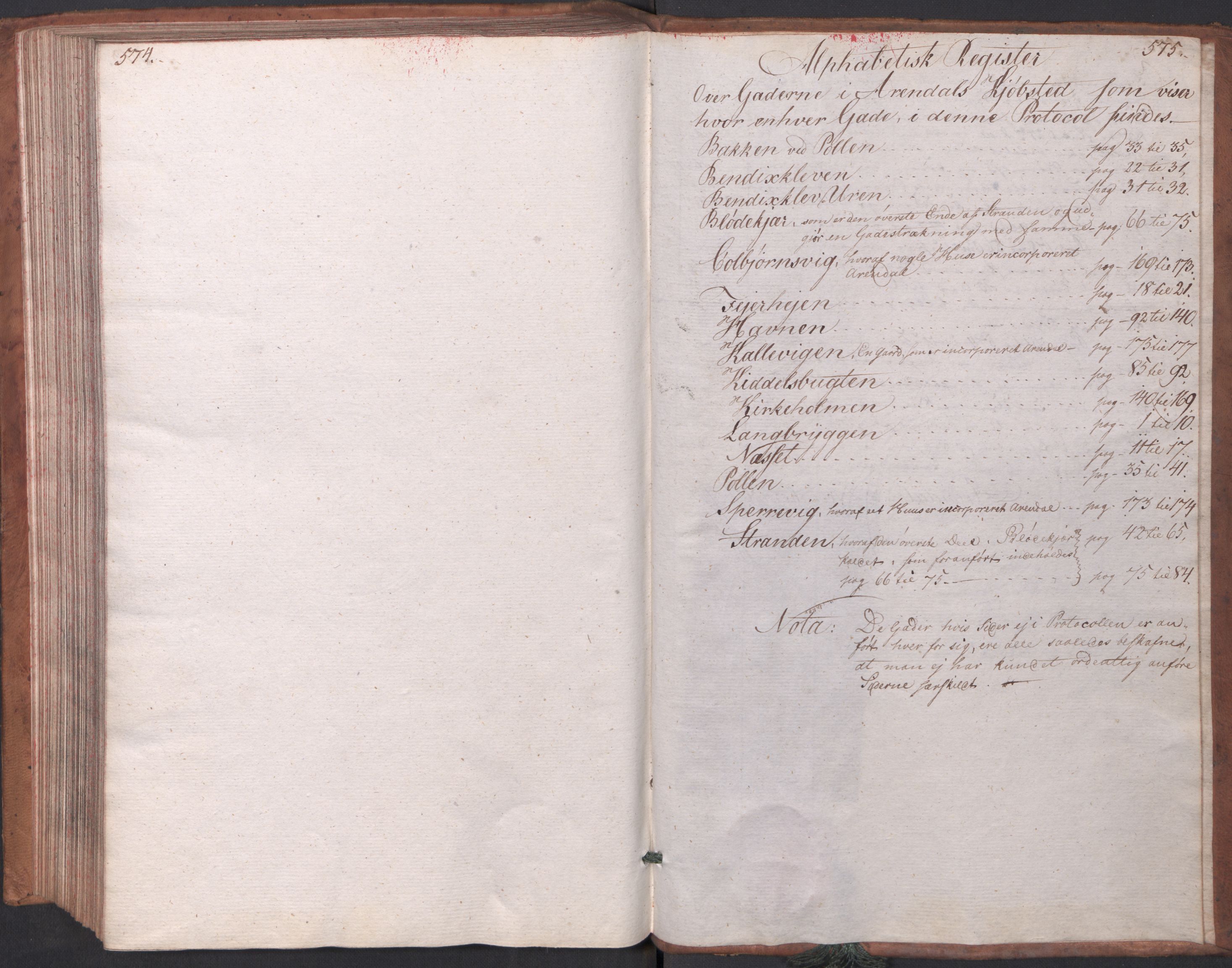 Kommersekollegiet, Brannforsikringskontoret 1767-1814, AV/RA-EA-5458/F/Fa/L0003/0001: Arendal / Branntakstprotokoll, 1807-1817, p. 574-575