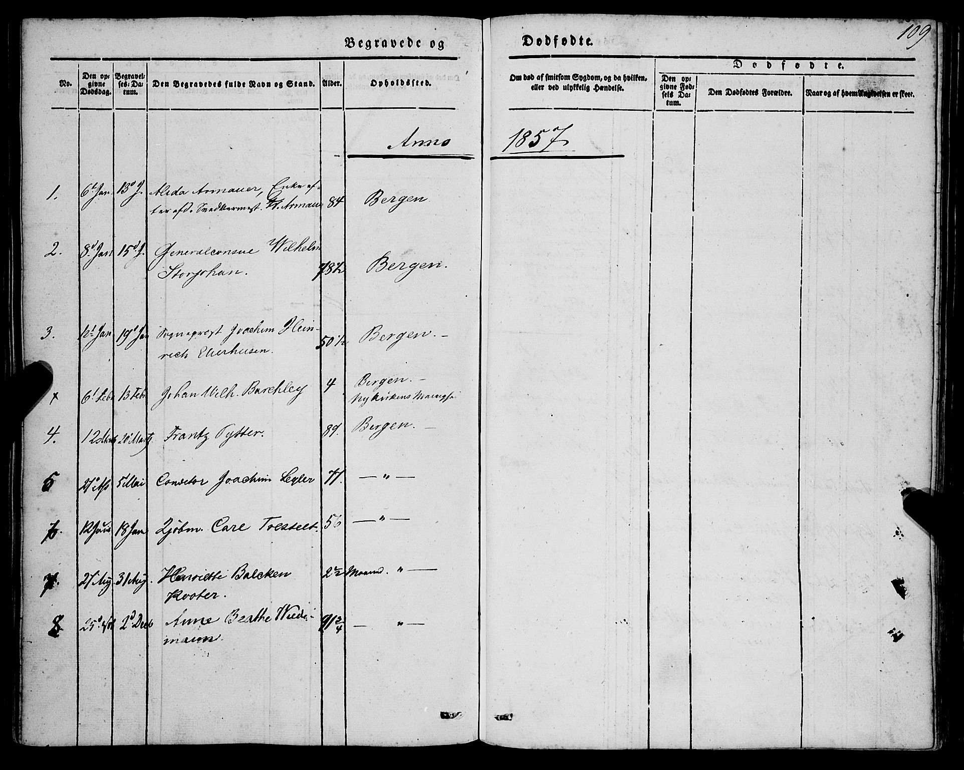 Mariakirken Sokneprestembete, AV/SAB-A-76901/H/Haa/L0006: Parish register (official) no. A 6, 1846-1877, p. 109