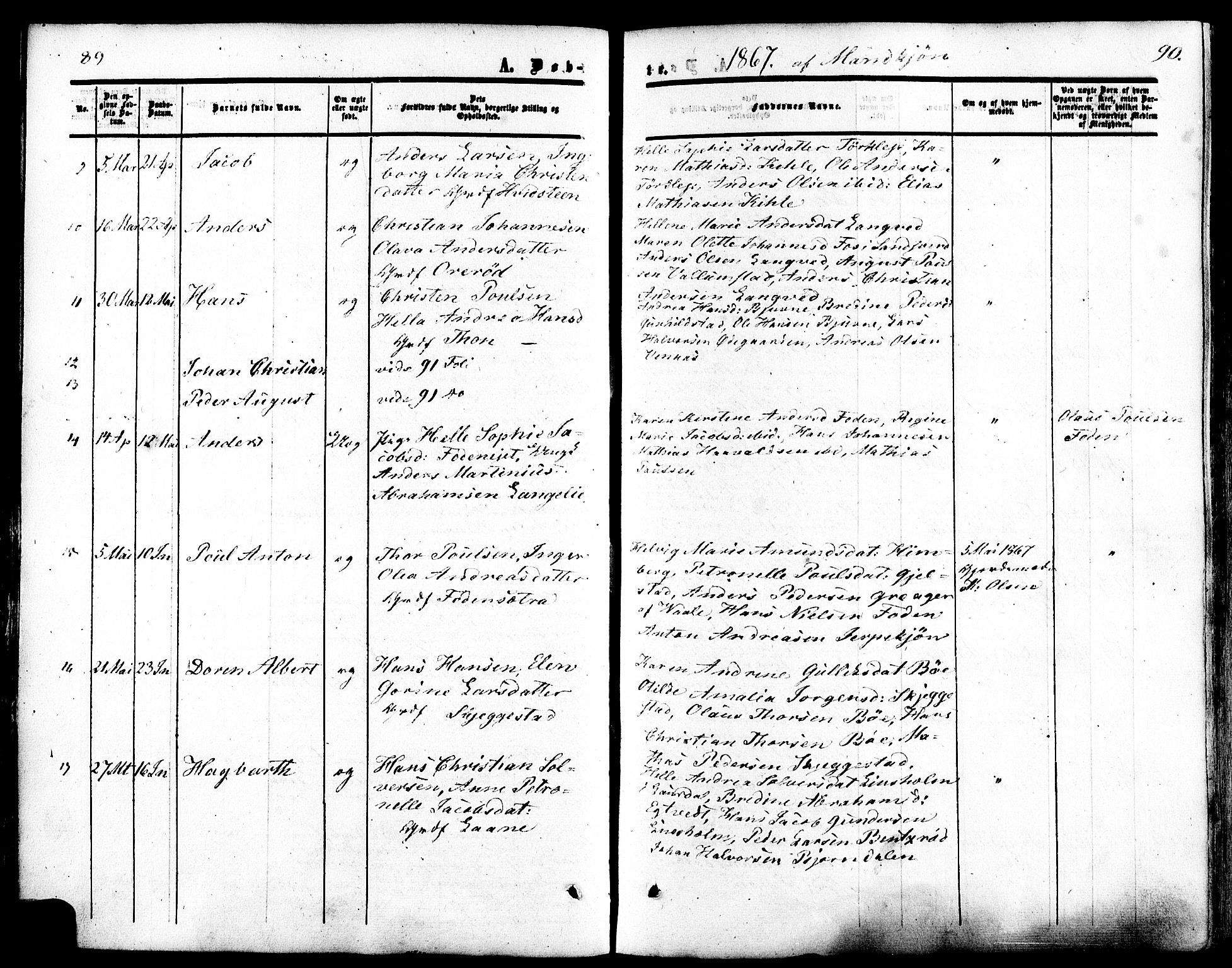 Ramnes kirkebøker, AV/SAKO-A-314/F/Fa/L0006: Parish register (official) no. I 6, 1862-1877, p. 89-90