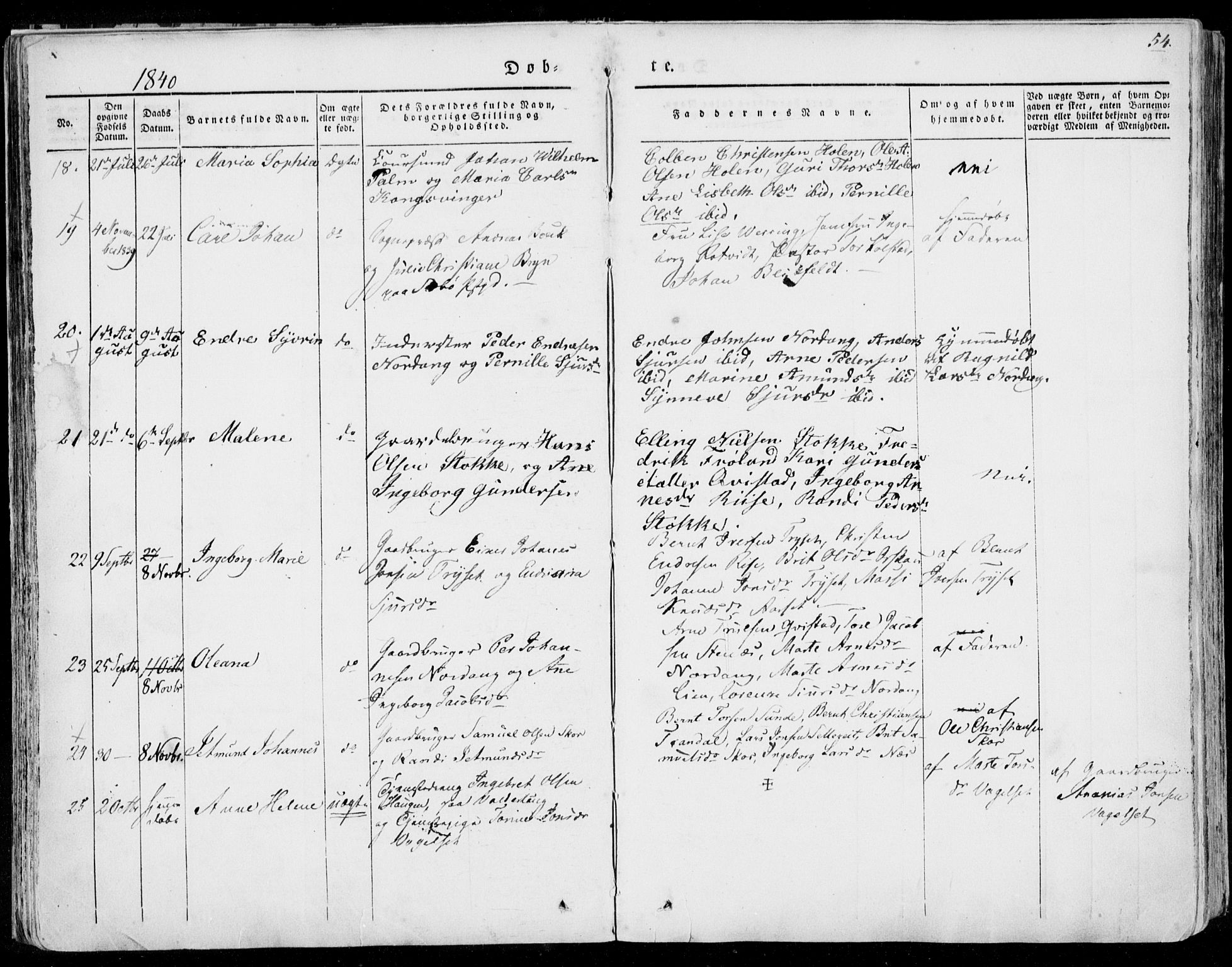 Ministerialprotokoller, klokkerbøker og fødselsregistre - Møre og Romsdal, SAT/A-1454/515/L0208: Parish register (official) no. 515A04, 1830-1846, p. 54
