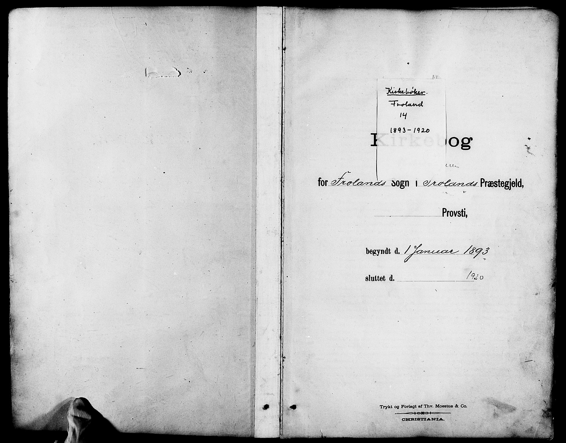 Froland sokneprestkontor, SAK/1111-0013/F/Fb/L0010: Parish register (copy) no. B 10, 1893-1920