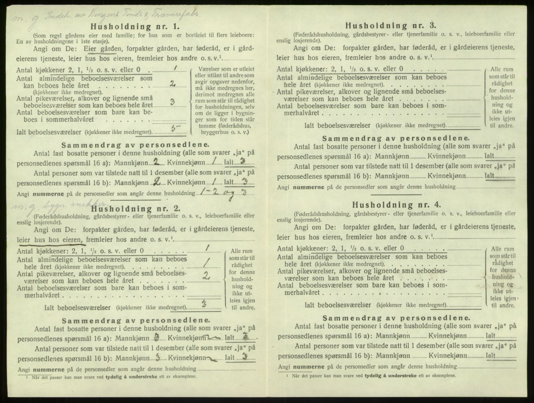 SAB, 1920 census for Gulen, 1920, p. 172