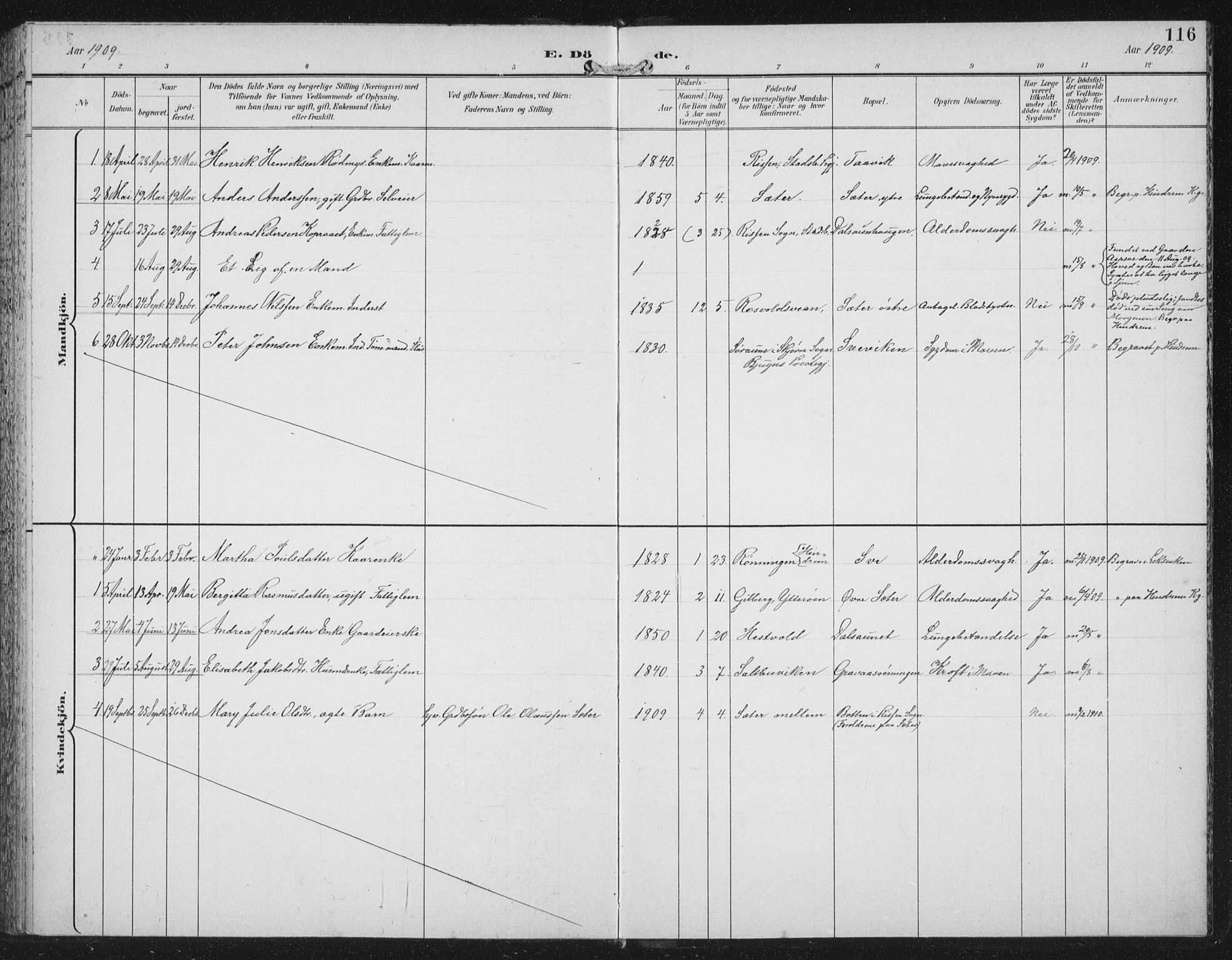Ministerialprotokoller, klokkerbøker og fødselsregistre - Nord-Trøndelag, SAT/A-1458/702/L0024: Parish register (official) no. 702A02, 1898-1914, p. 116