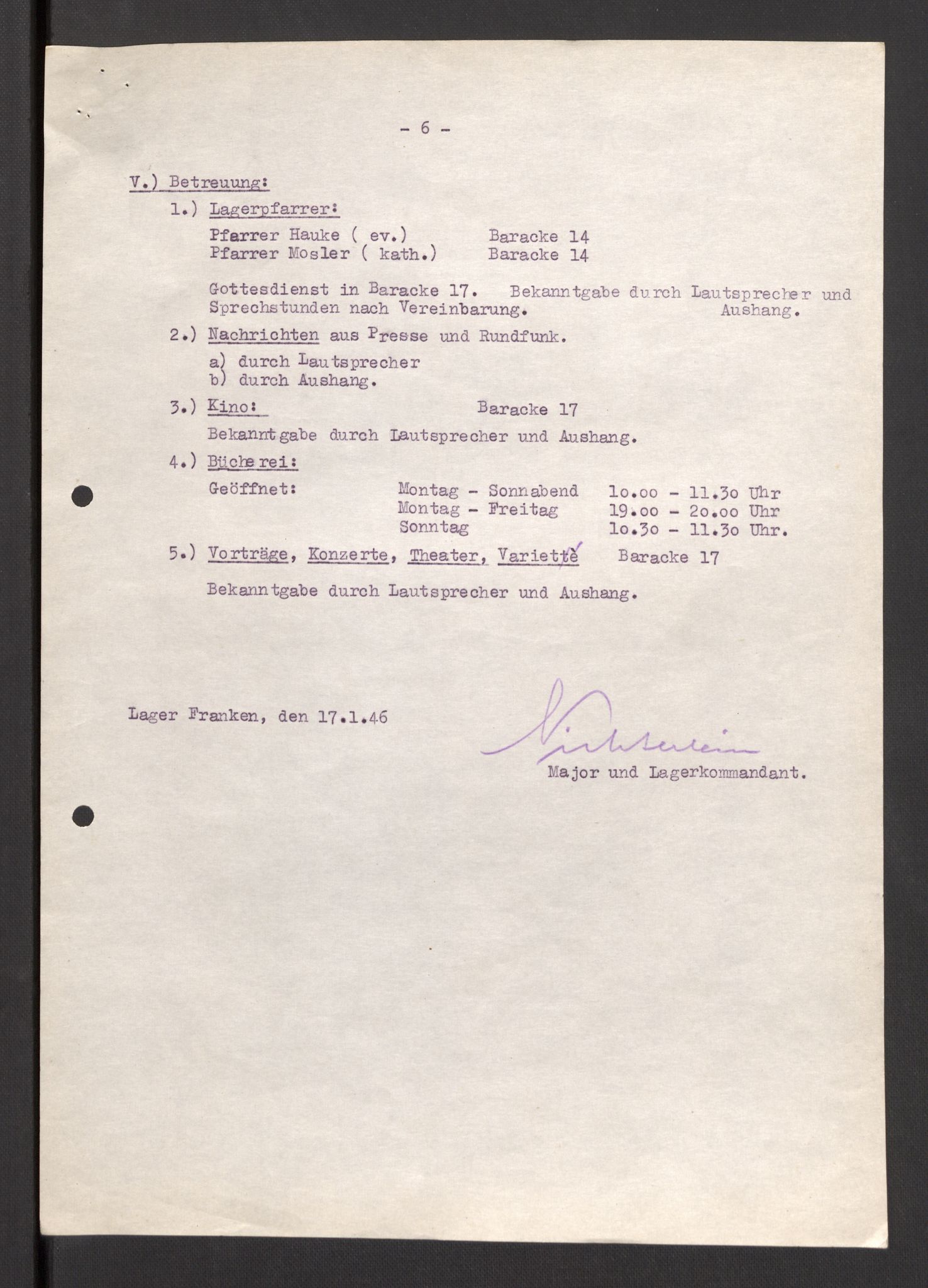 Deutscher Oberbefehlshaber Norwegen (DOBN), AV/RA-RAFA-2197/D/Dja/L0070/0001: DBO Abt. 1a / Lagerordnungen, 1946