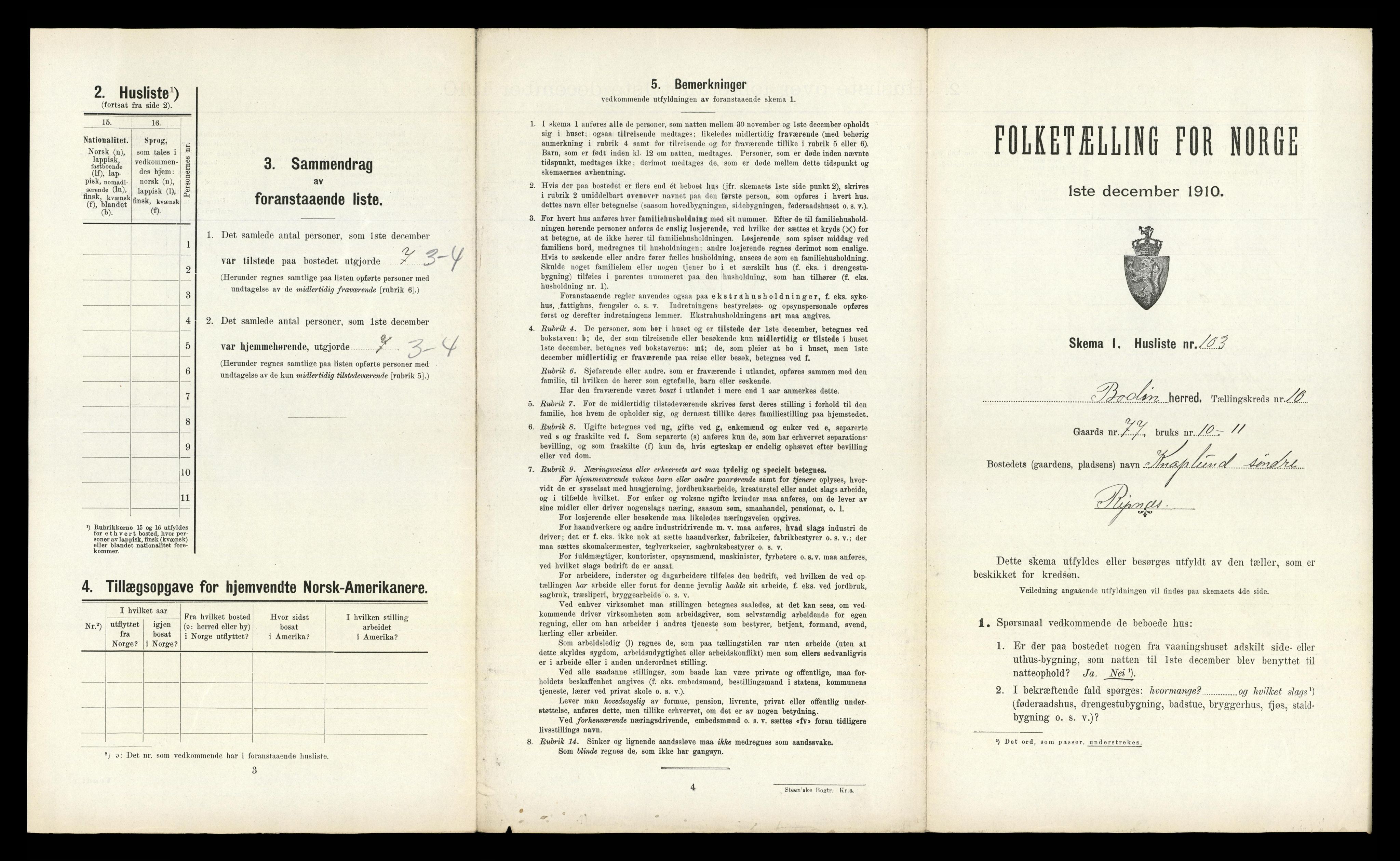 RA, 1910 census for Bodin, 1910, p. 1343