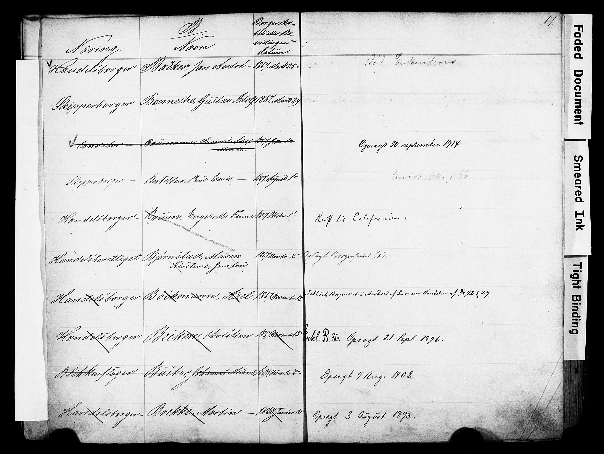 Kristiania magistrat, AV/SAO-A-10711/F/Fb/L0004: Borgerrulle, 1860-1879, p. 18