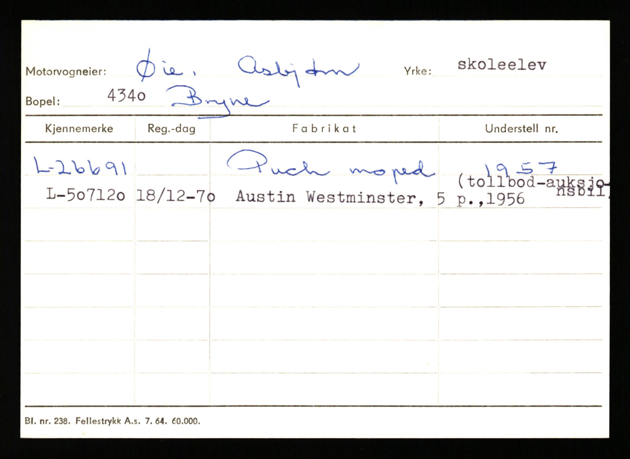 Stavanger trafikkstasjon, SAST/A-101942/0/H/L0044: Øksna - Åmo, 1930-1971, p. 1896