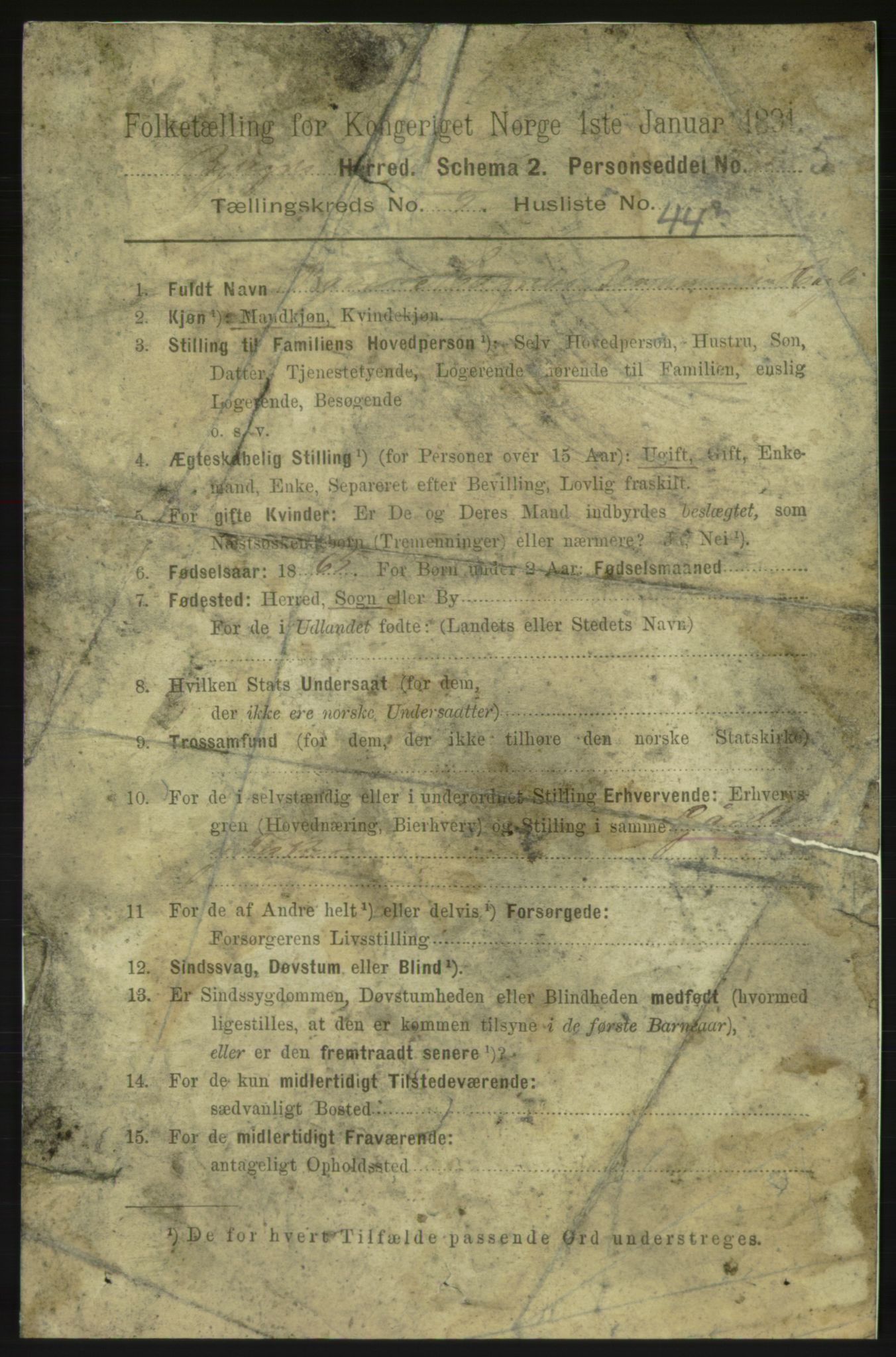 RA, 1891 census for 1627 Bjugn, 1891, p. 2646