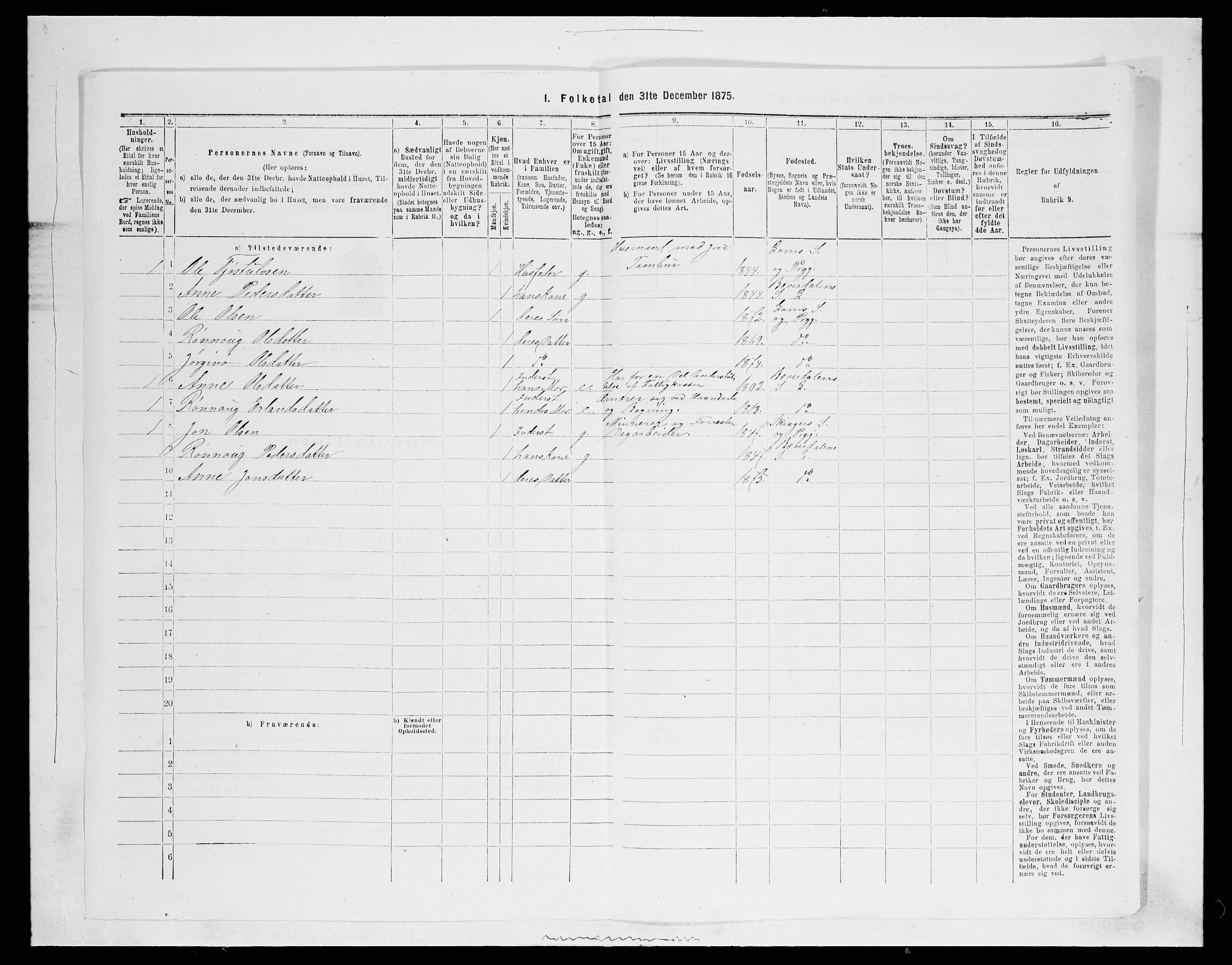 SAH, 1875 census for 0514P Lom, 1875, p. 842