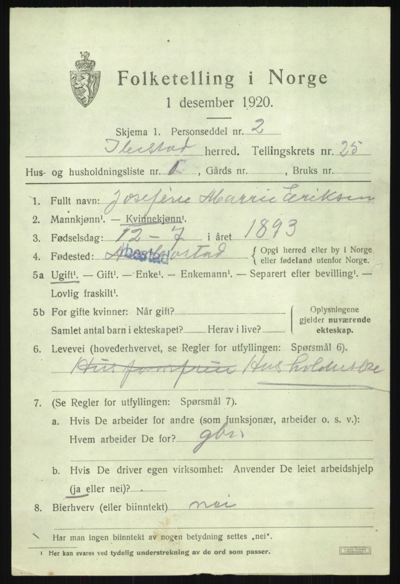 SATØ, 1920 census for Ibestad, 1920, p. 13236