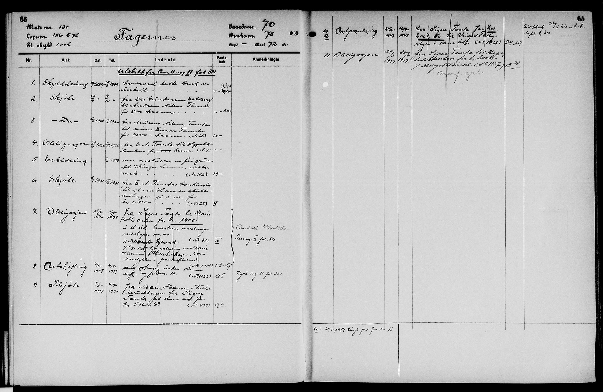 Vinger og Odal sorenskriveri, SAH/TING-022/H/Ha/Hac/Hacc/L0012: Mortgage register no. 3.12, 1923, p. 65