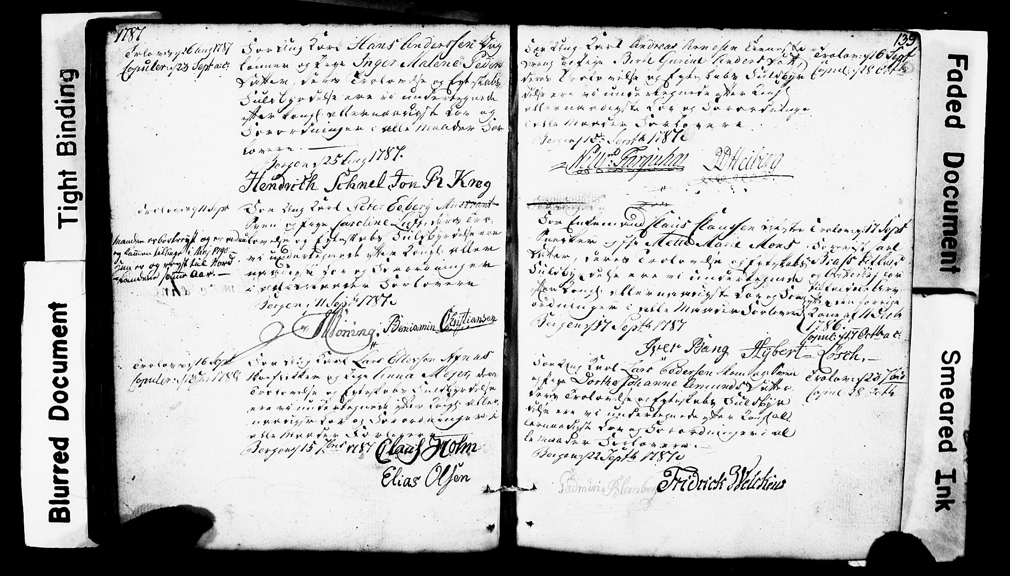 Domkirken sokneprestembete, SAB/A-74801: Best man's statements no. II.5.1, 1767-1792, p. 139