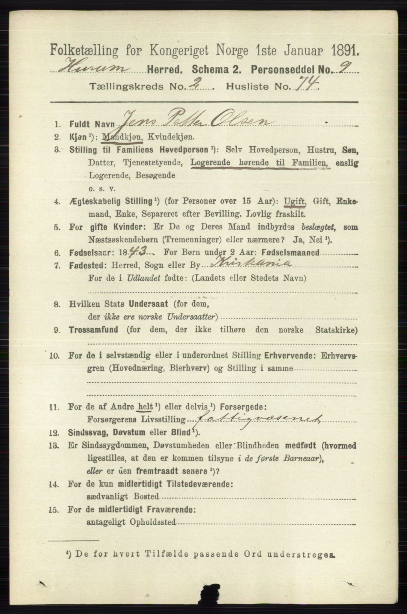 RA, 1891 census for 0628 Hurum, 1891, p. 913