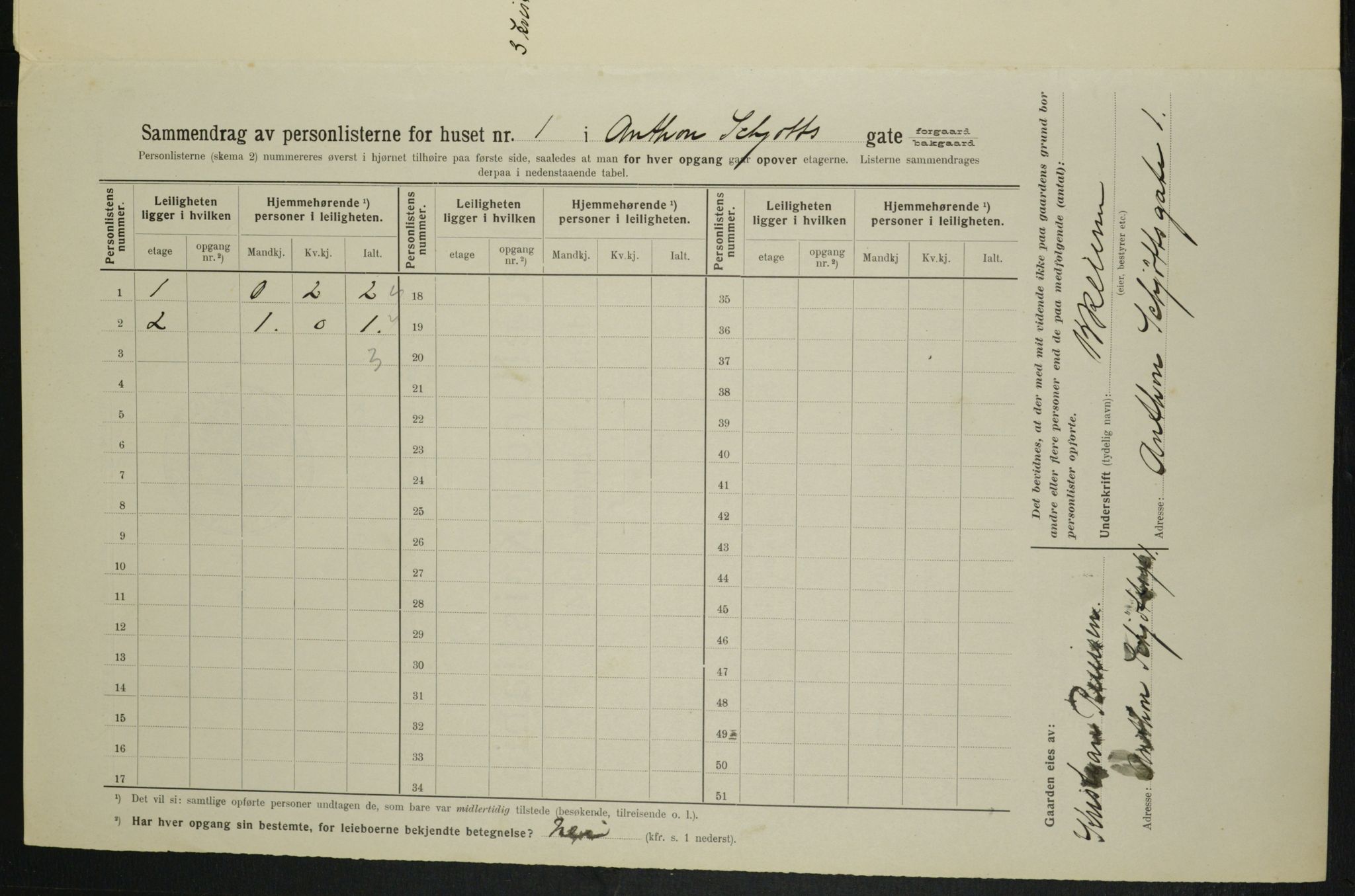 OBA, Municipal Census 1914 for Kristiania, 1914, p. 1339