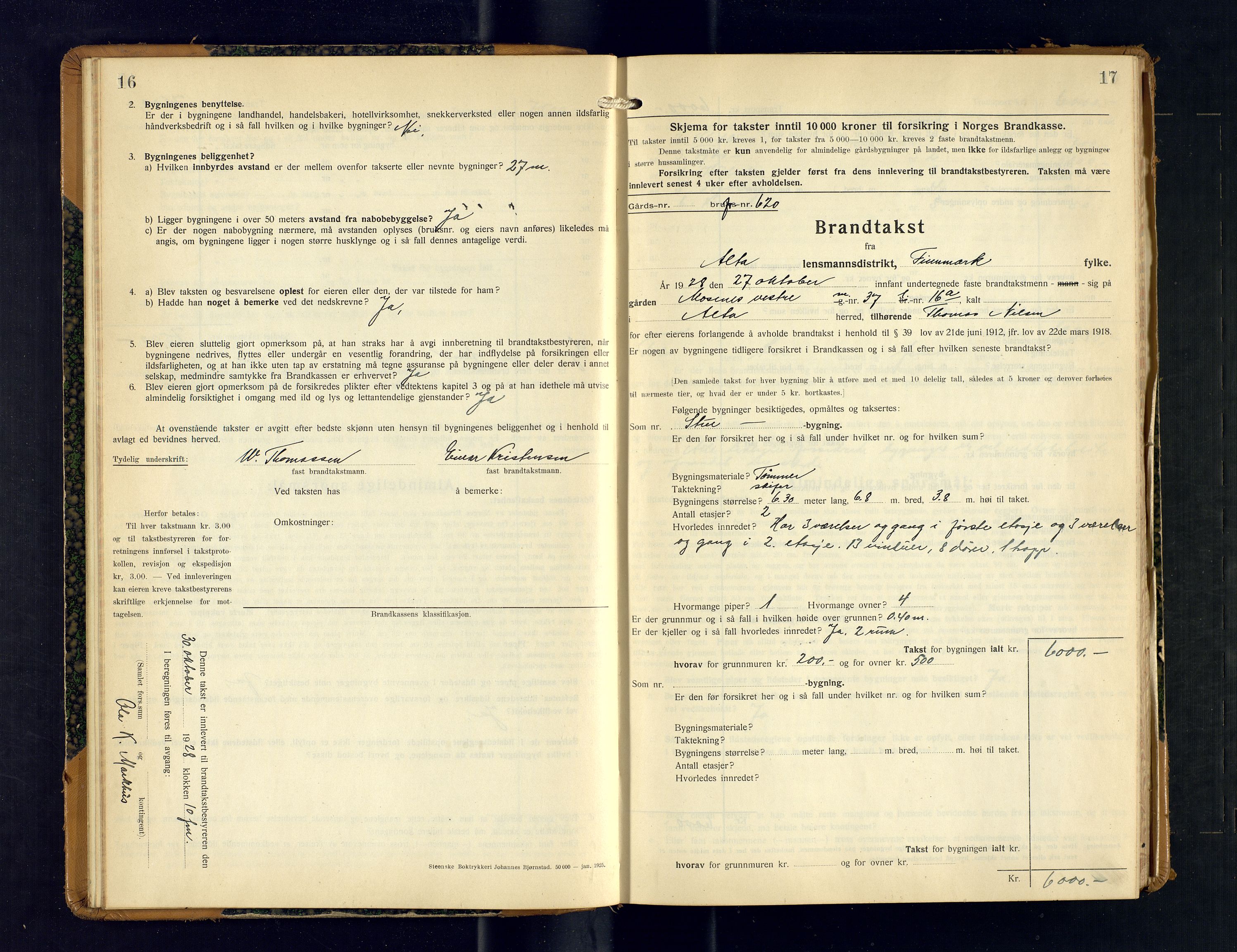 Alta lensmannskontor, AV/SATØ-S-1165/O/Ob/L0176: Branntakstprotokoll, 1928-1932, p. 16-17