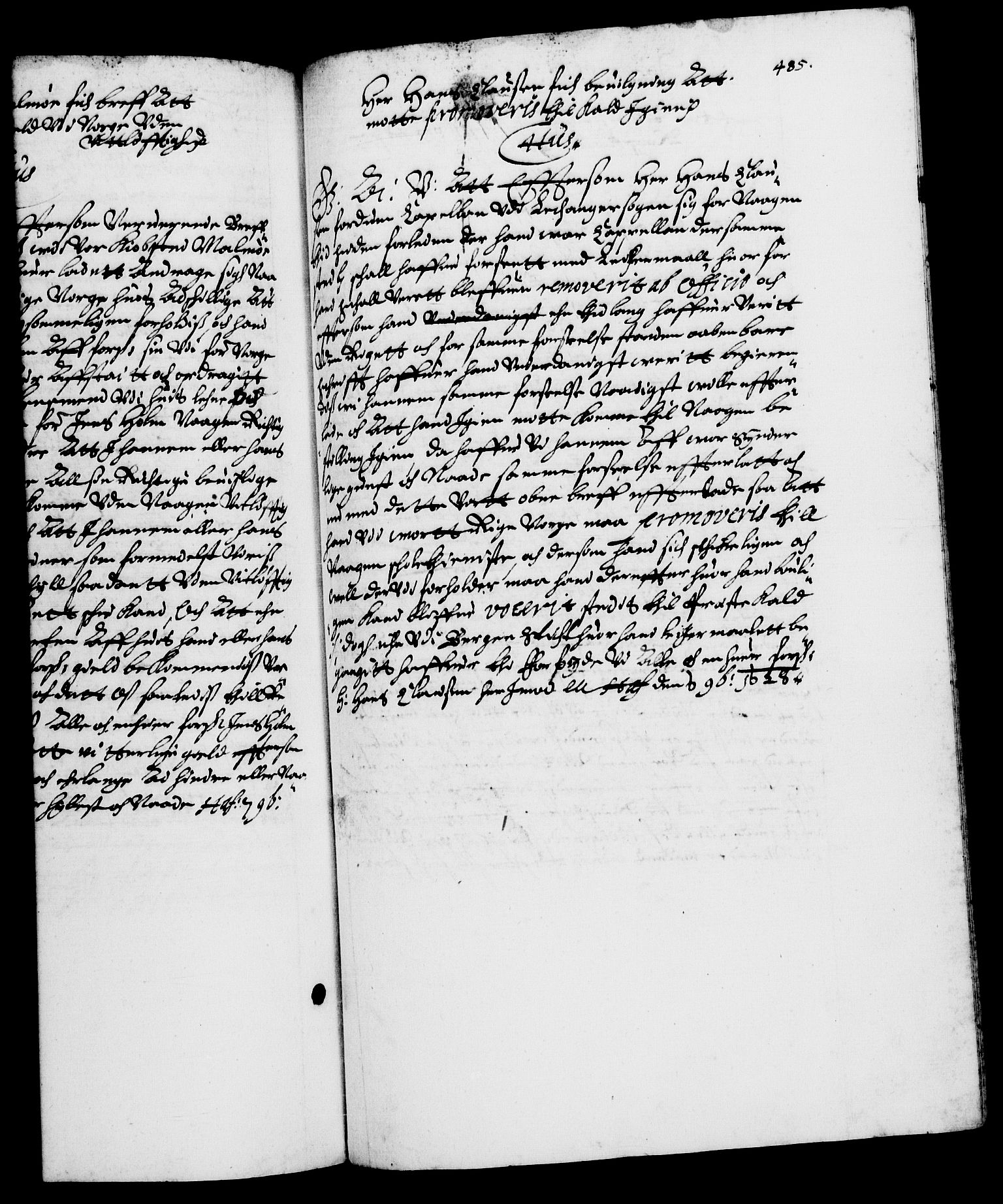 Danske Kanselli 1572-1799, AV/RA-EA-3023/F/Fc/Fca/Fcaa/L0004: Norske registre (mikrofilm), 1617-1630, p. 485a