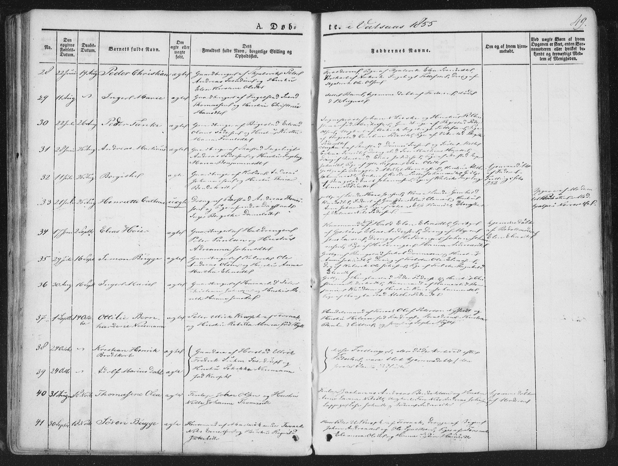 Ministerialprotokoller, klokkerbøker og fødselsregistre - Nordland, AV/SAT-A-1459/810/L0144: Parish register (official) no. 810A07 /1, 1841-1862, p. 49