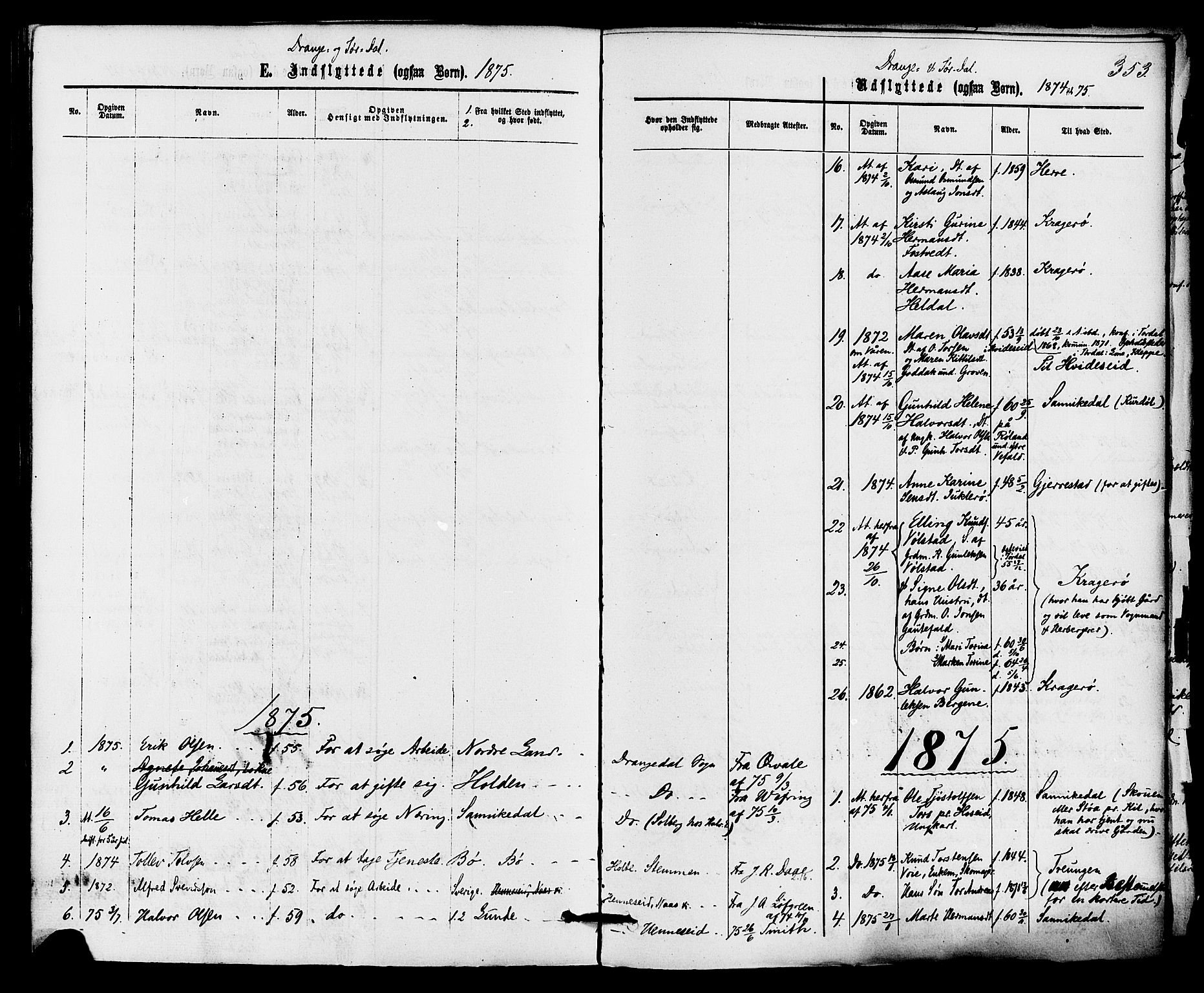 Drangedal kirkebøker, AV/SAKO-A-258/F/Fa/L0009: Parish register (official) no. 9 /1, 1872-1884, p. 353