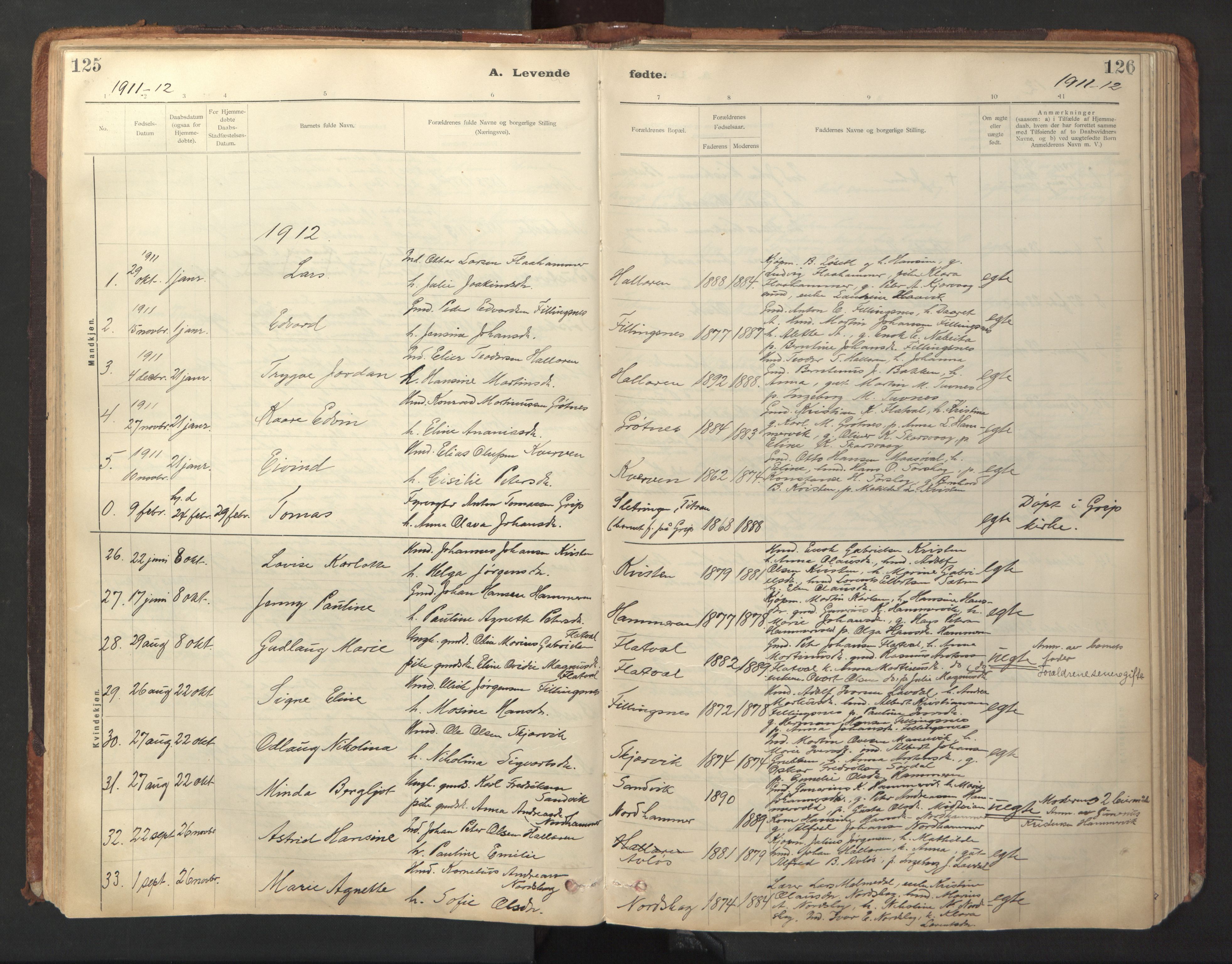 Ministerialprotokoller, klokkerbøker og fødselsregistre - Sør-Trøndelag, SAT/A-1456/641/L0596: Parish register (official) no. 641A02, 1898-1915, p. 125-126