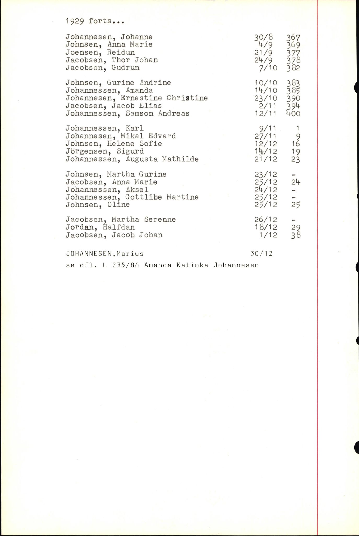 Byfogd og Byskriver i Bergen, SAB/A-3401/06/06Nb/L0004: Register til dødsfalljournaler, 1928-1941, p. 192